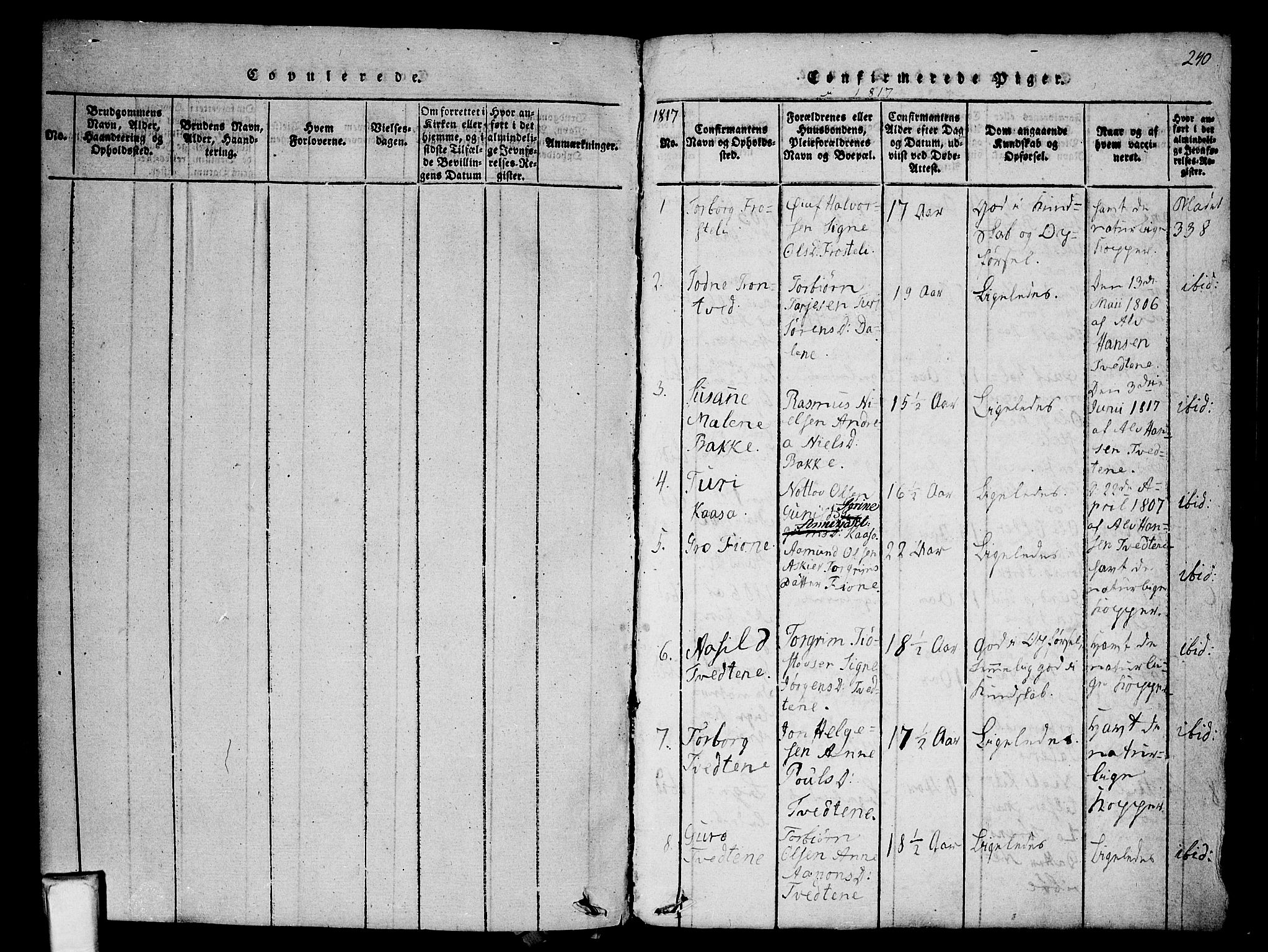 Nissedal kirkebøker, SAKO/A-288/F/Fa/L0002: Parish register (official) no. I 2, 1814-1845, p. 240