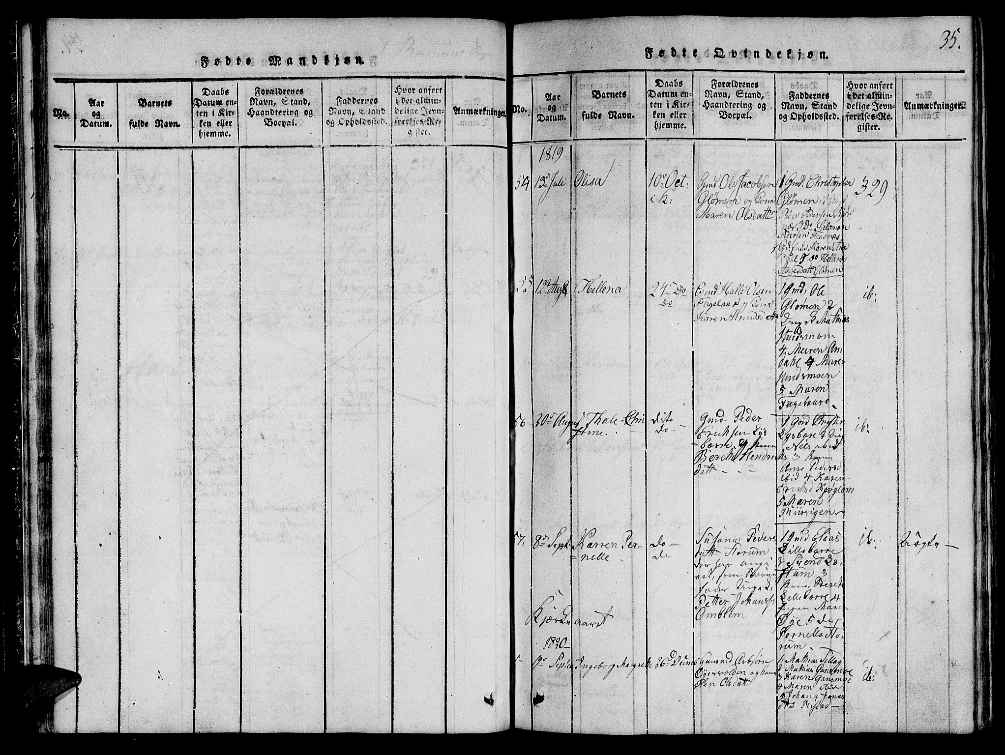 Ministerialprotokoller, klokkerbøker og fødselsregistre - Nord-Trøndelag, AV/SAT-A-1458/764/L0546: Parish register (official) no. 764A06 /1, 1816-1823, p. 35