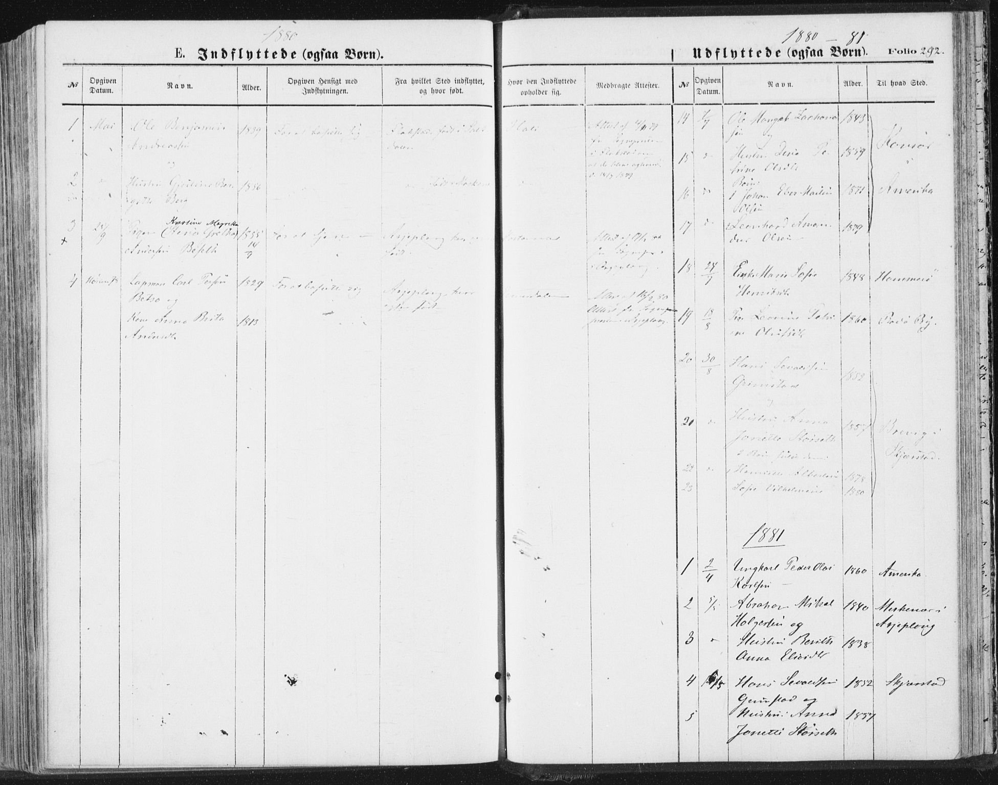 Ministerialprotokoller, klokkerbøker og fødselsregistre - Nordland, AV/SAT-A-1459/847/L0668: Parish register (official) no. 847A08, 1872-1886, p. 292