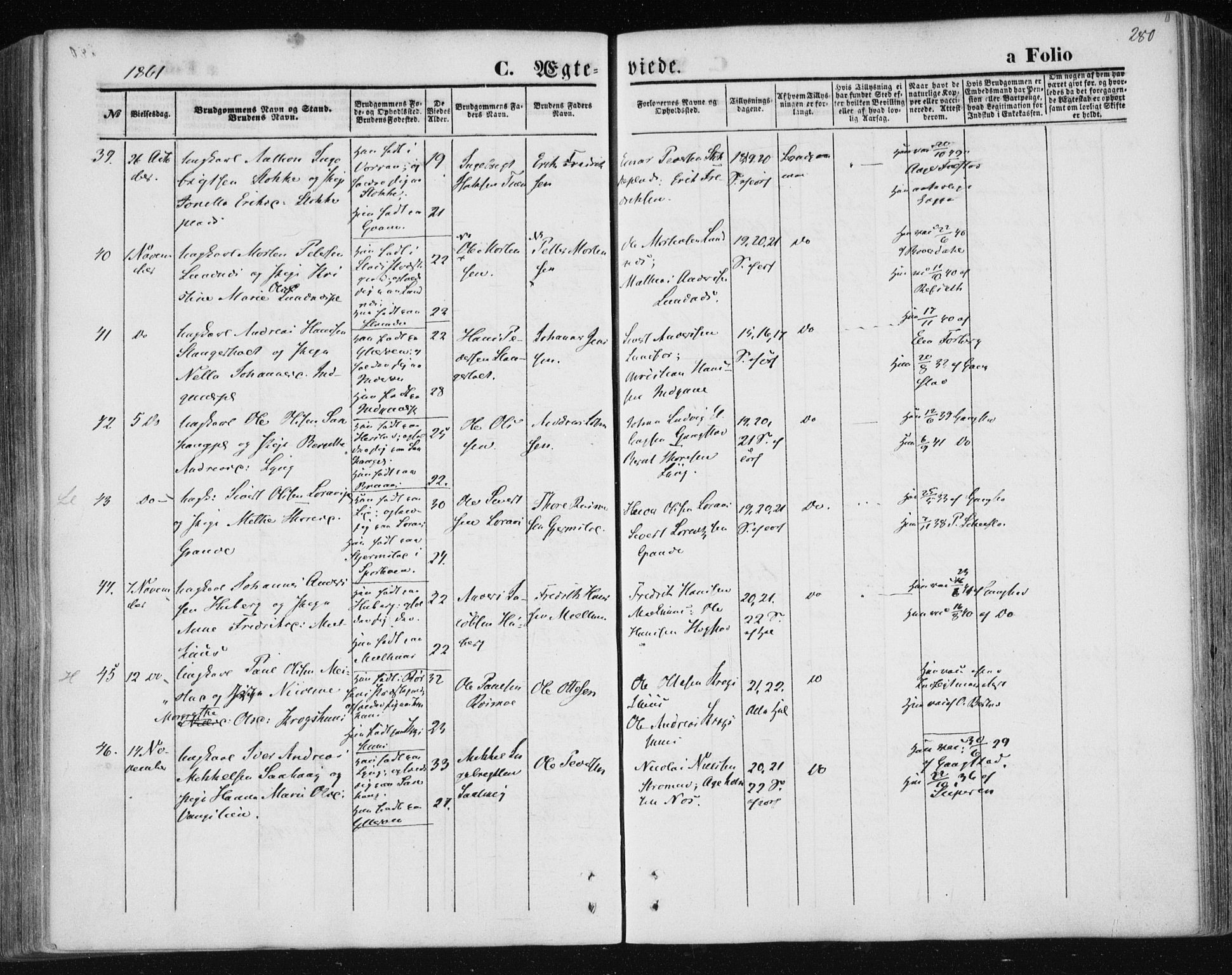 Ministerialprotokoller, klokkerbøker og fødselsregistre - Nord-Trøndelag, SAT/A-1458/730/L0283: Parish register (official) no. 730A08, 1855-1865, p. 280