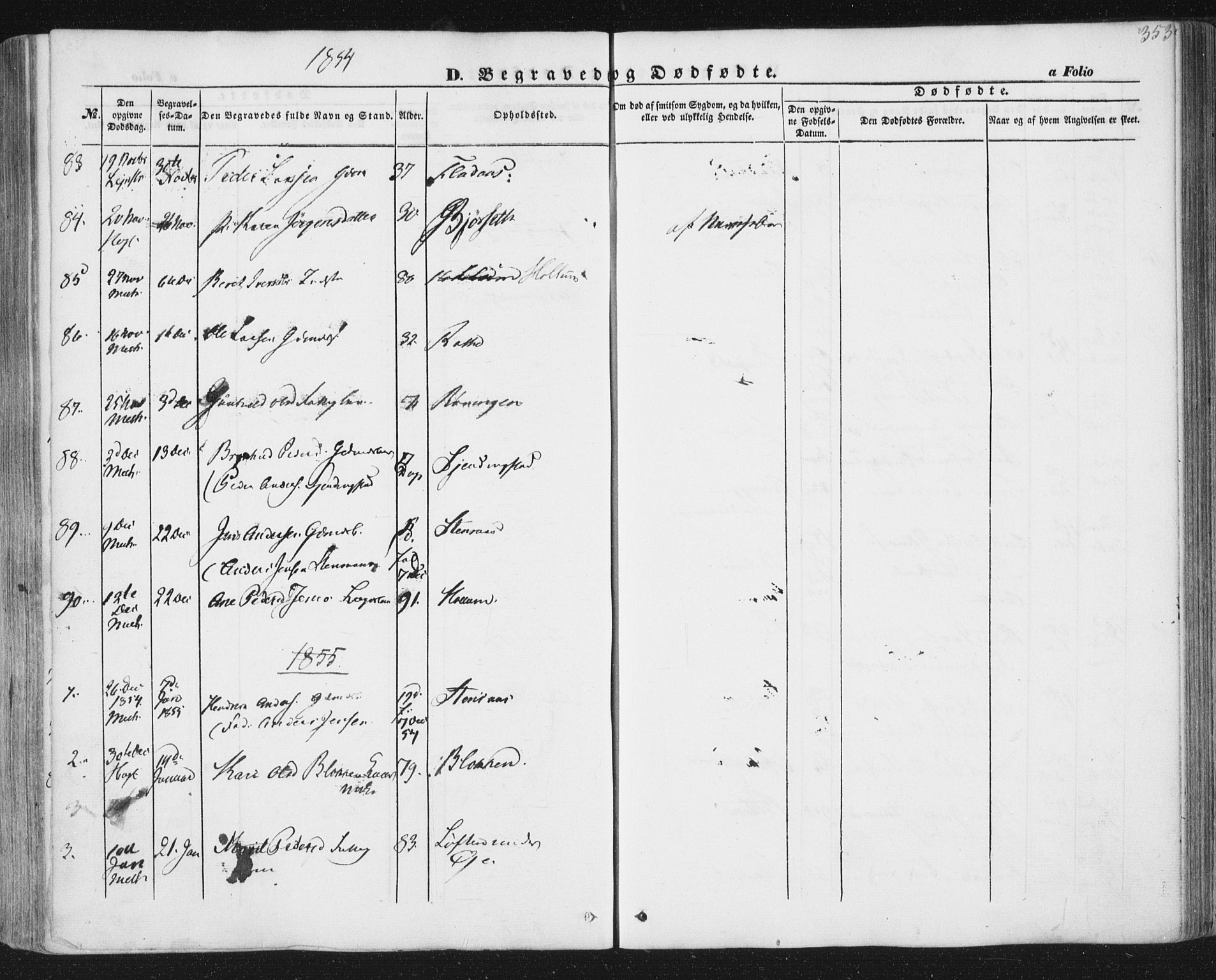 Ministerialprotokoller, klokkerbøker og fødselsregistre - Sør-Trøndelag, SAT/A-1456/691/L1076: Parish register (official) no. 691A08, 1852-1861, p. 353