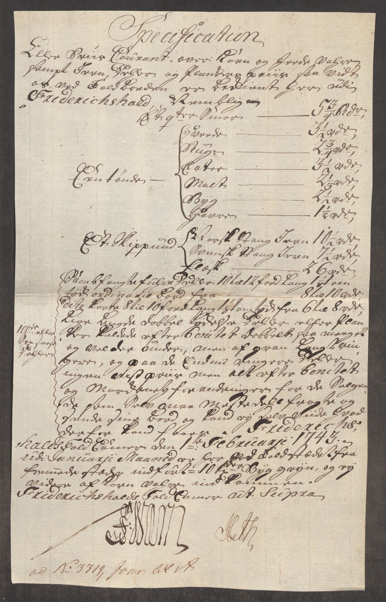 Rentekammeret inntil 1814, Realistisk ordnet avdeling, RA/EA-4070/Oe/L0002: [Ø1]: Priskuranter, 1740-1744, p. 606
