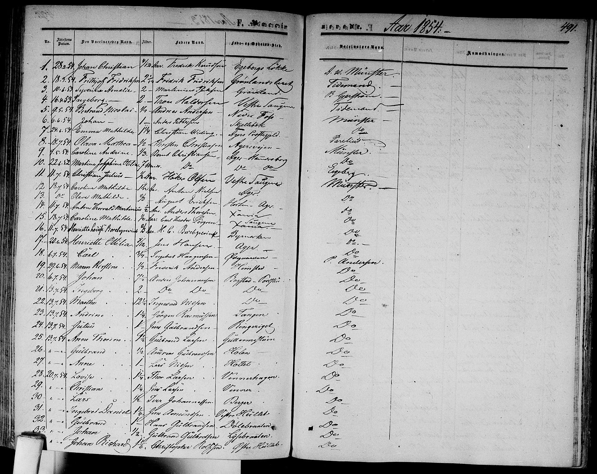 Gamlebyen prestekontor Kirkebøker, AV/SAO-A-10884/F/Fa/L0004: Parish register (official) no. 4, 1850-1857, p. 491