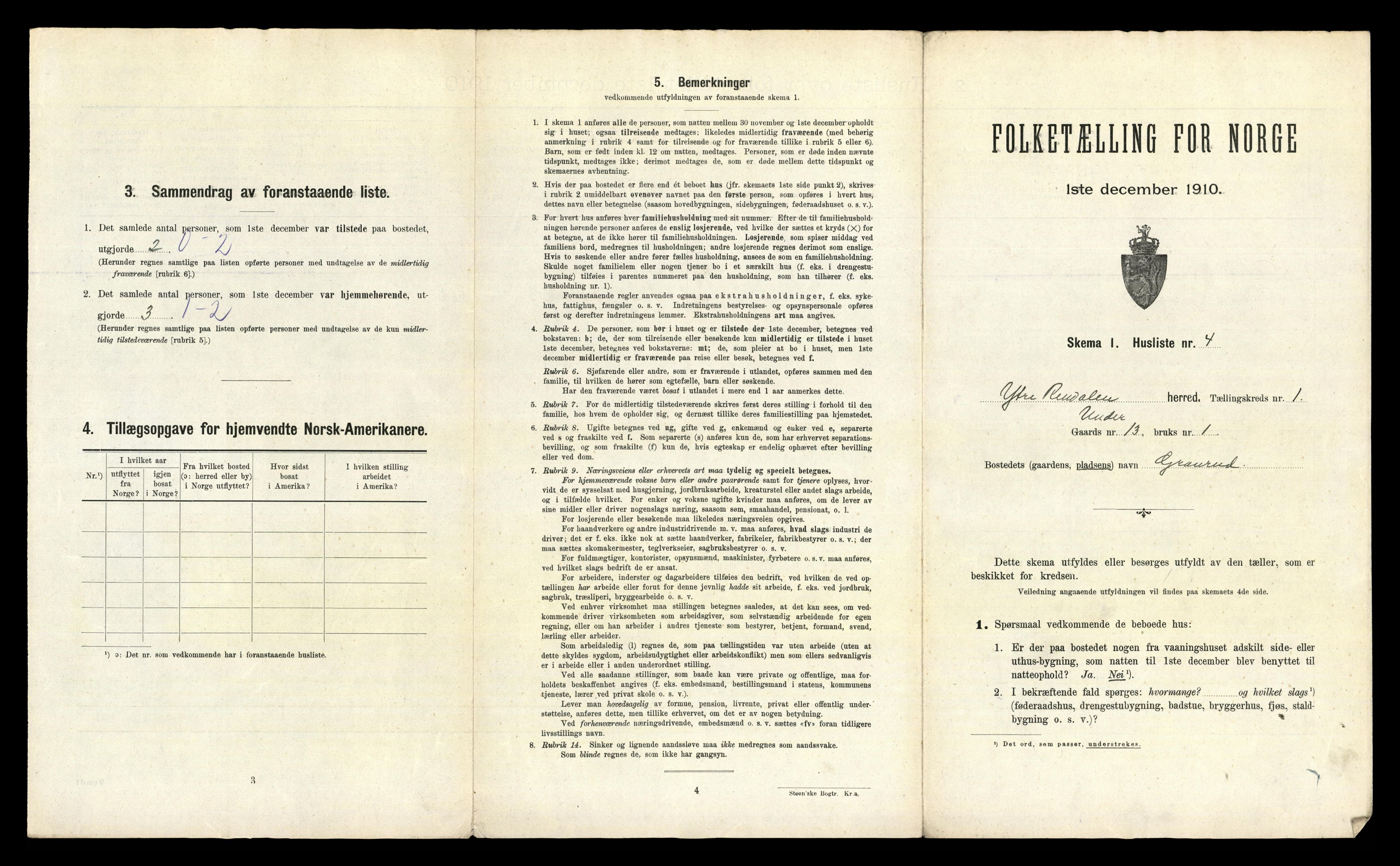 RA, 1910 census for Ytre Rendal, 1910, p. 29