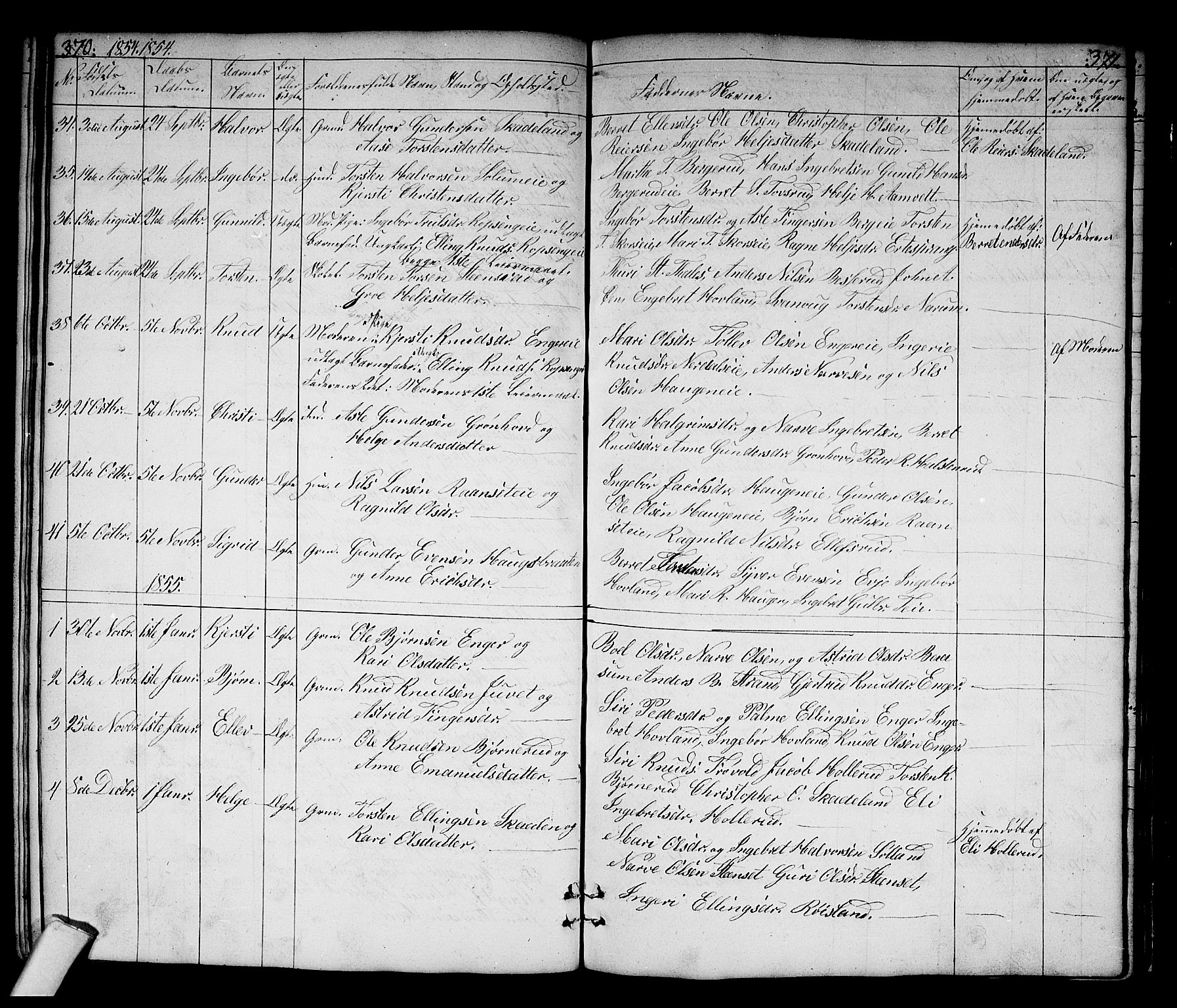 Sigdal kirkebøker, SAKO/A-245/G/Gb/L0001: Parish register (copy) no. II 1, 1841-1874, p. 370-371