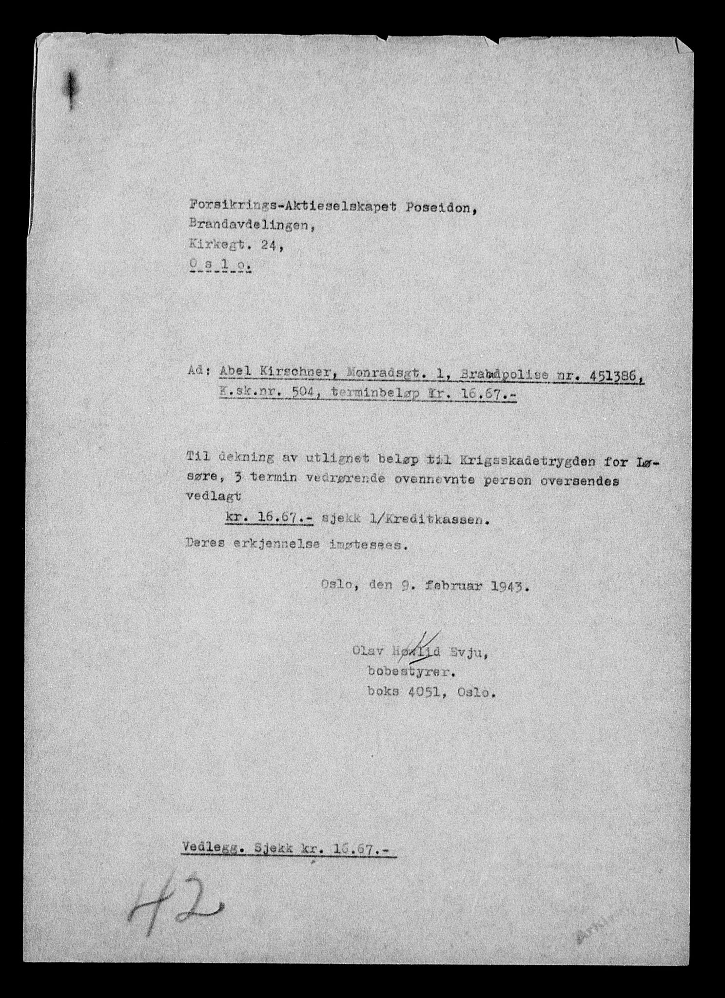 Justisdepartementet, Tilbakeføringskontoret for inndratte formuer, AV/RA-S-1564/H/Hc/Hcc/L0951: --, 1945-1947, p. 387