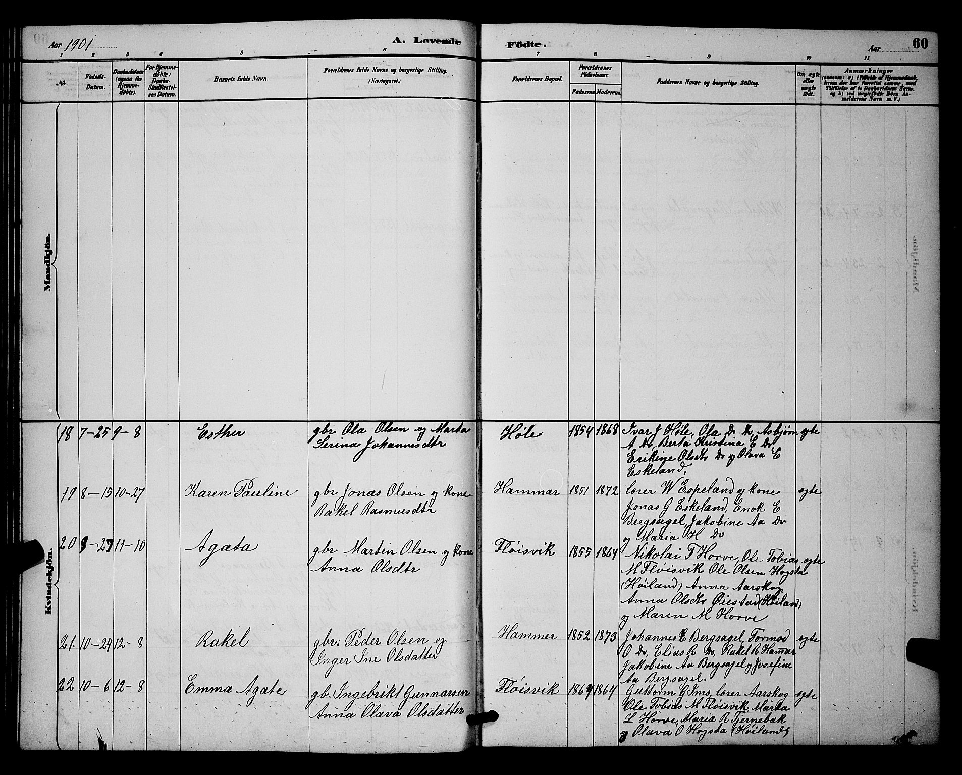 Høgsfjord sokneprestkontor, SAST/A-101624/H/Ha/Hab/L0003: Parish register (copy) no. B 3, 1886-1905, p. 60