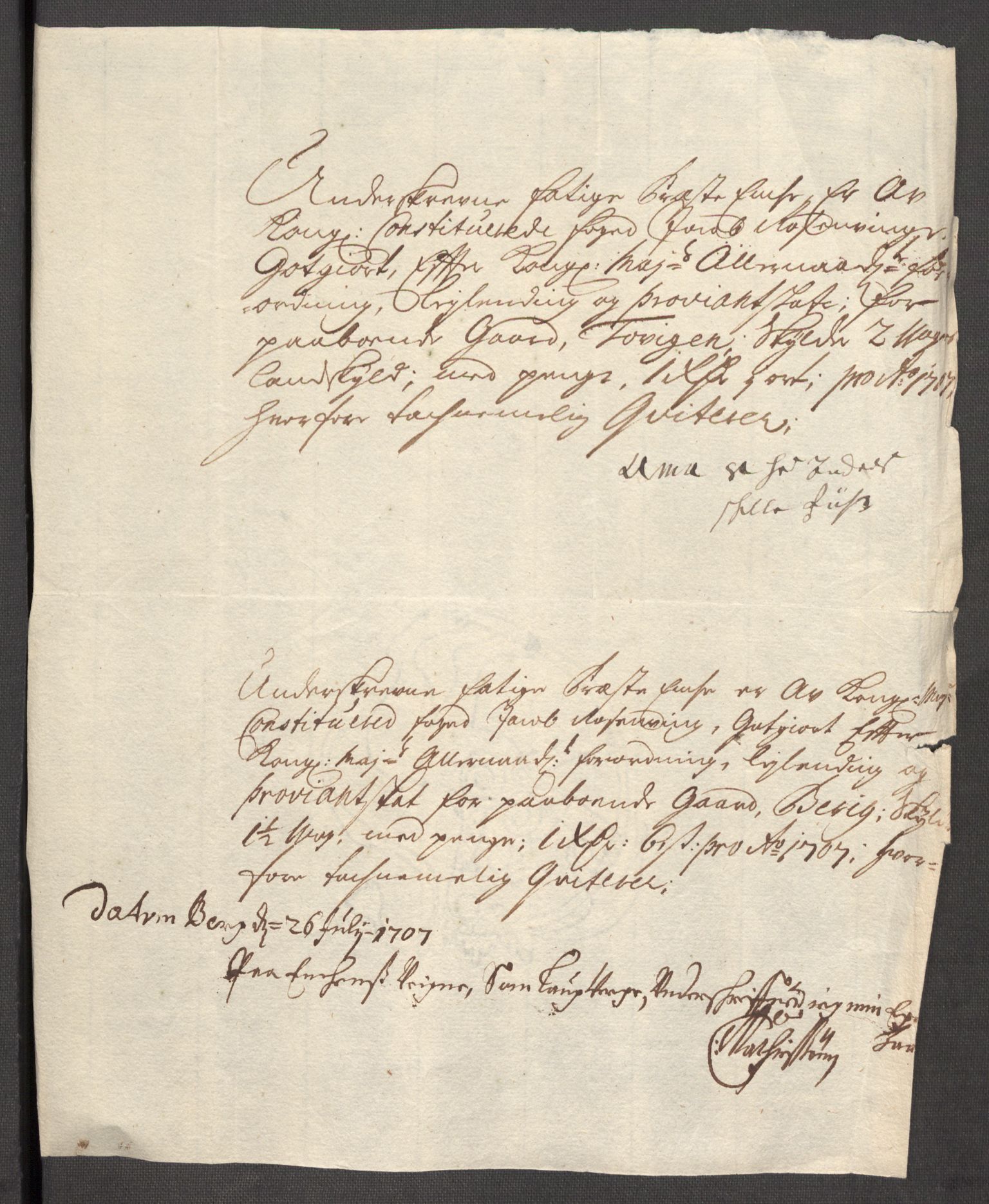 Rentekammeret inntil 1814, Reviderte regnskaper, Fogderegnskap, RA/EA-4092/R68/L4756: Fogderegnskap Senja og Troms, 1705-1707, p. 315