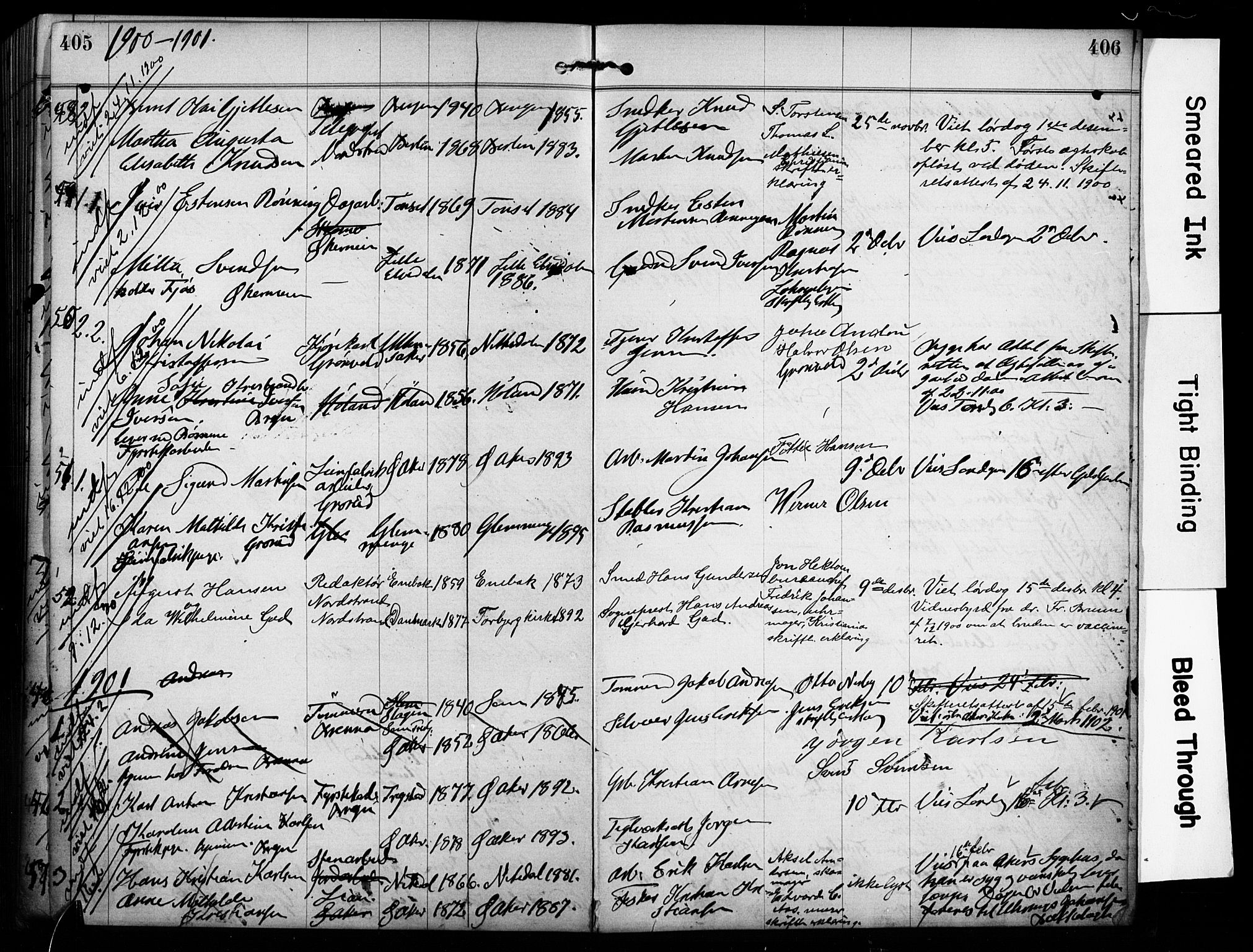 Østre Aker prestekontor Kirkebøker, AV/SAO-A-10840/H/Ha/L0004: Banns register no. I 4, 1878-1901, p. 405-406