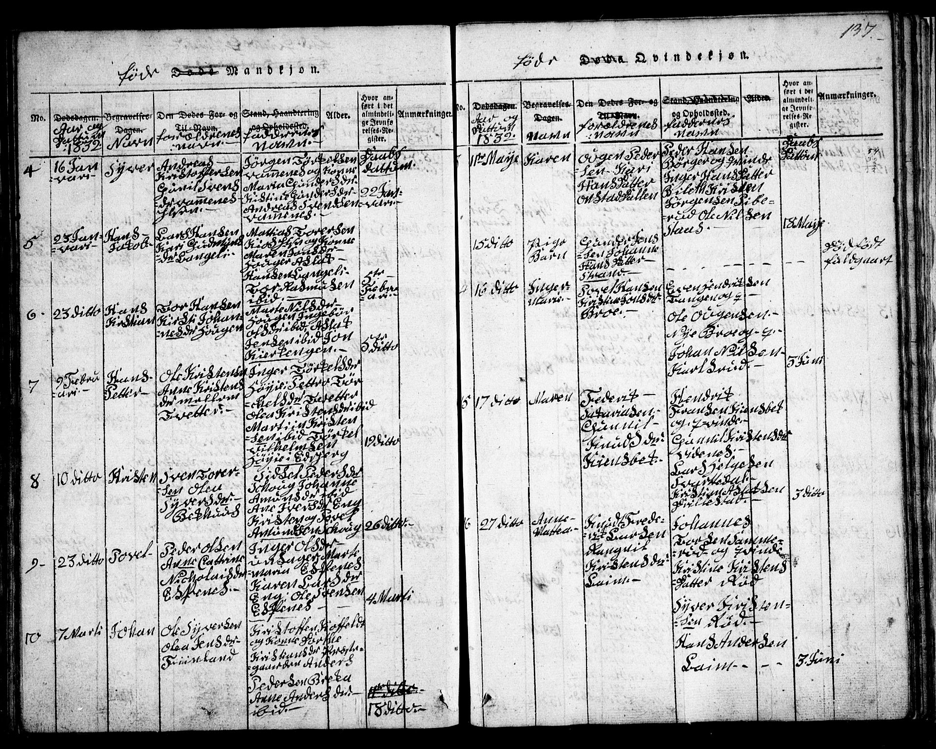 Skiptvet prestekontor Kirkebøker, AV/SAO-A-20009/G/Ga/L0001: Parish register (copy) no. 1, 1815-1838, p. 137