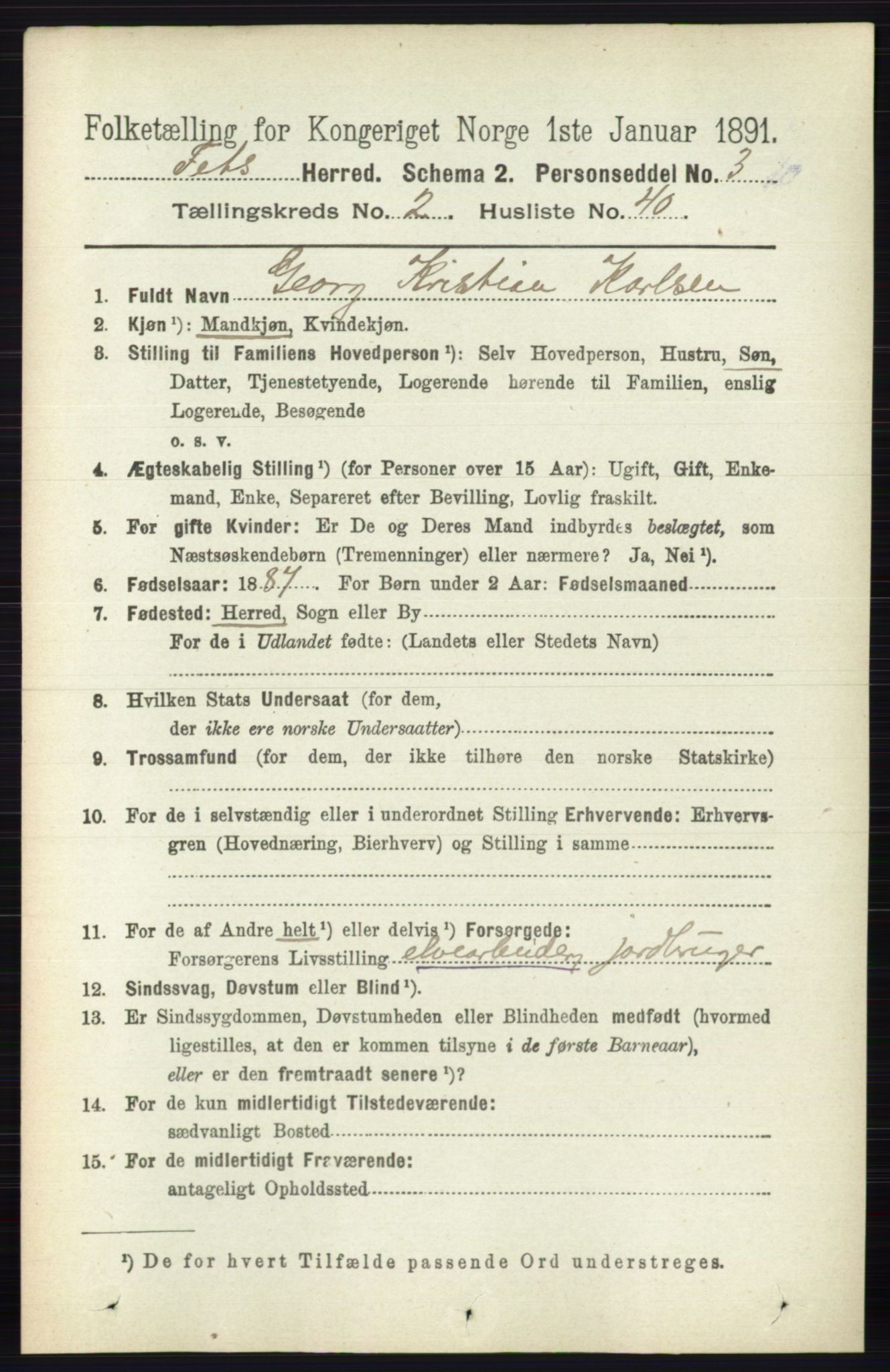 RA, 1891 census for 0227 Fet, 1891, p. 773