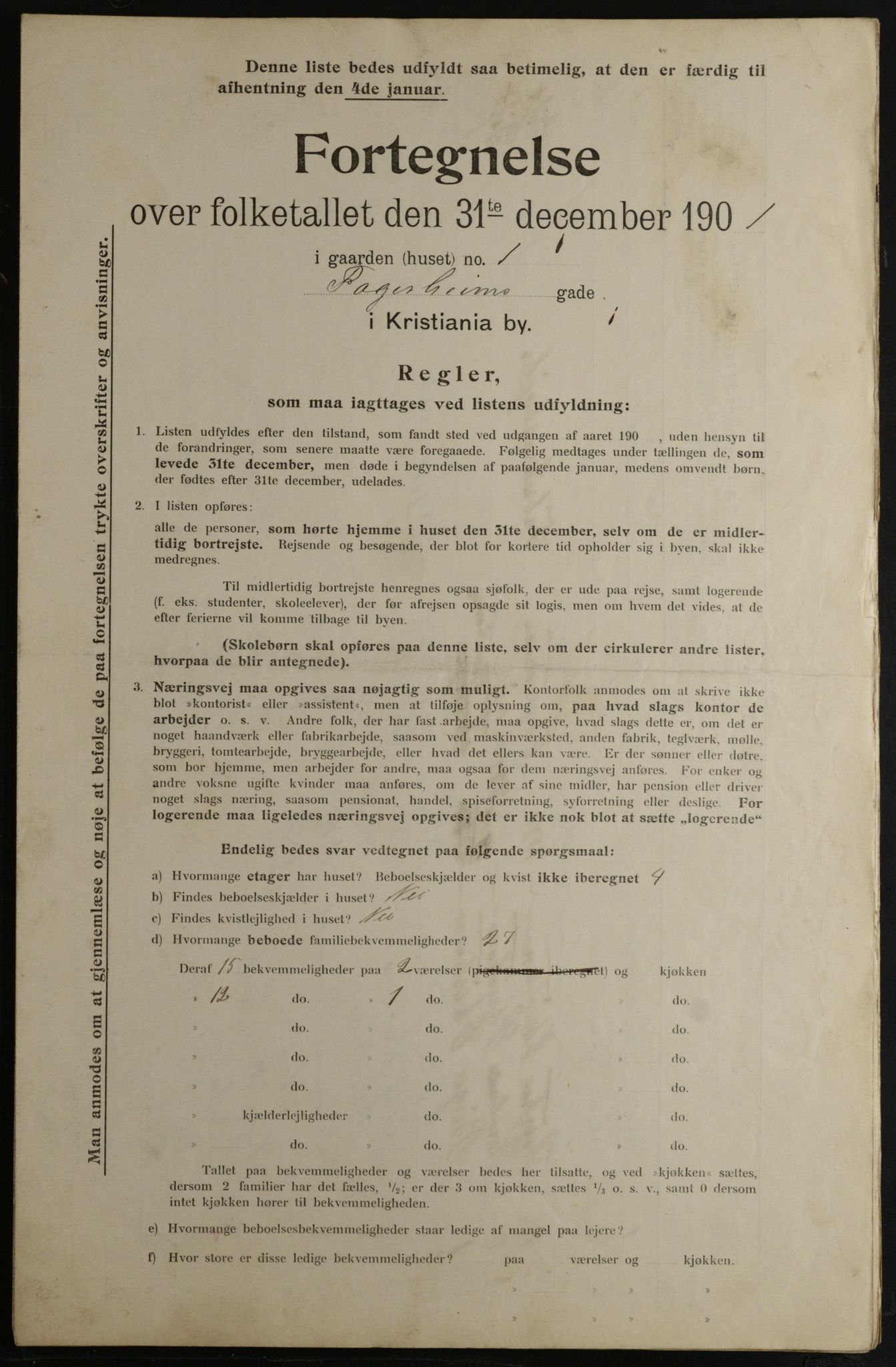 OBA, Municipal Census 1901 for Kristiania, 1901, p. 3742