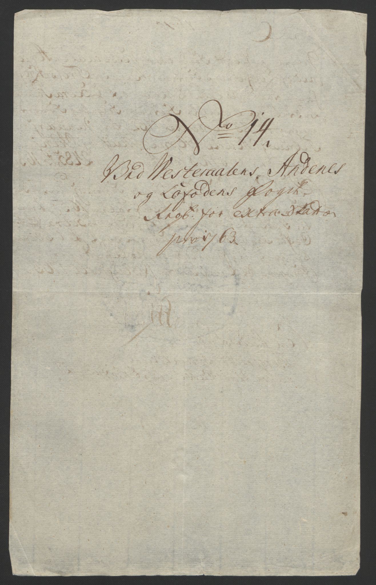 Rentekammeret inntil 1814, Reviderte regnskaper, Fogderegnskap, RA/EA-4092/R67/L4747: Ekstraskatten Vesterålen, Andenes og Lofoten, 1762-1766, p. 189