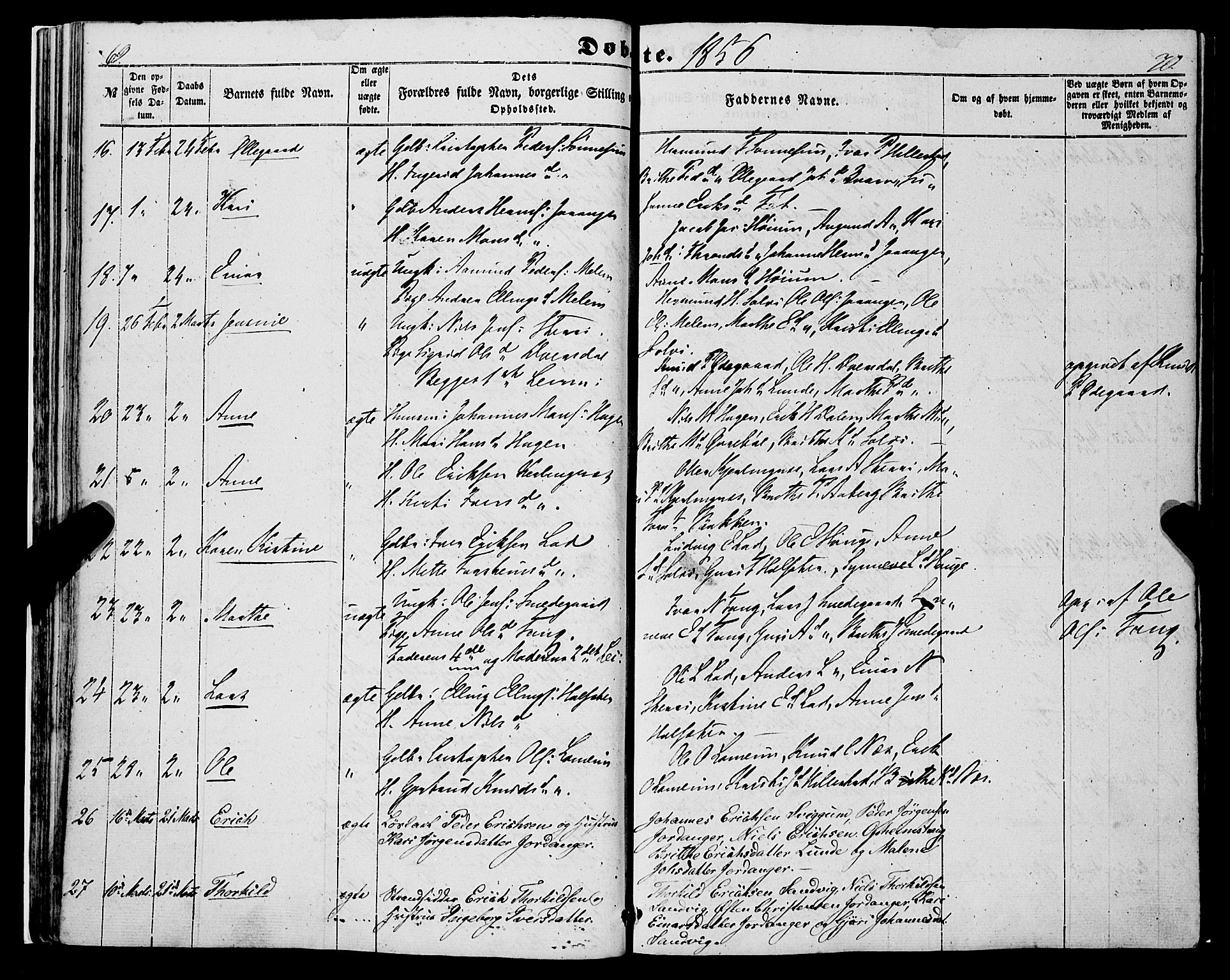 Hafslo sokneprestembete, AV/SAB-A-80301/H/Haa/Haaa/L0009: Parish register (official) no. A 9, 1852-1873, p. 69-70