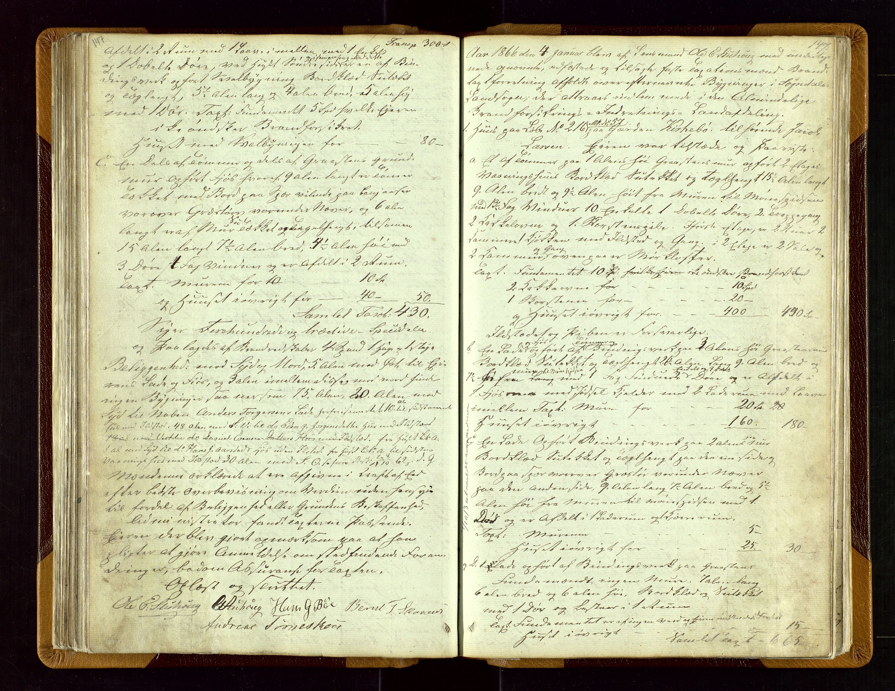 Sokndal lensmannskontor, AV/SAST-A-100417/Goa/L0001: "Brandtaxations Protocol", 1846-1876, p. 147