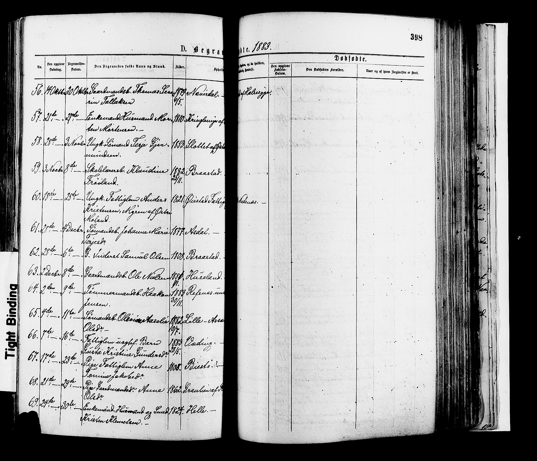 Øyestad sokneprestkontor, AV/SAK-1111-0049/F/Fa/L0016: Parish register (official) no. A 16, 1874-1886, p. 398