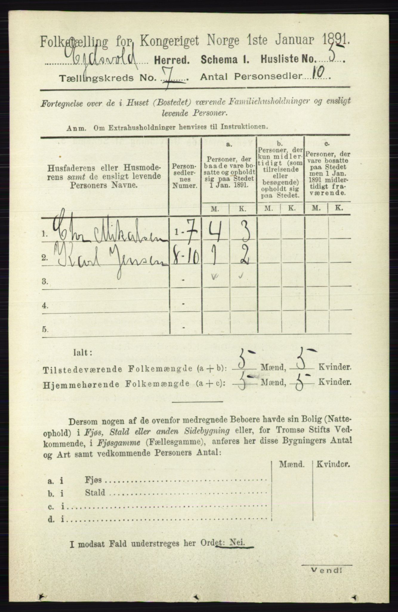 RA, 1891 census for 0237 Eidsvoll, 1891, p. 4511