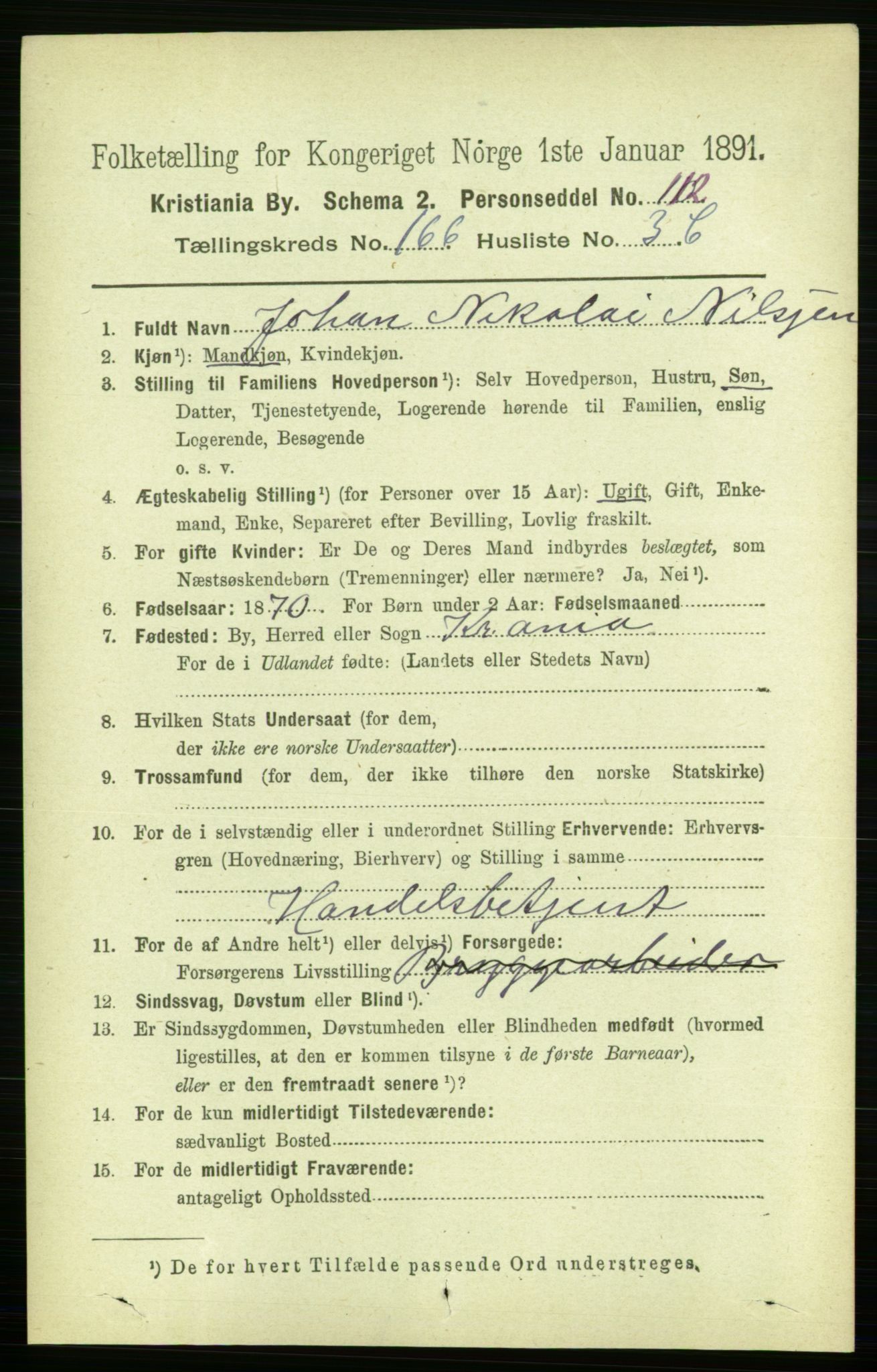RA, 1891 census for 0301 Kristiania, 1891, p. 96439