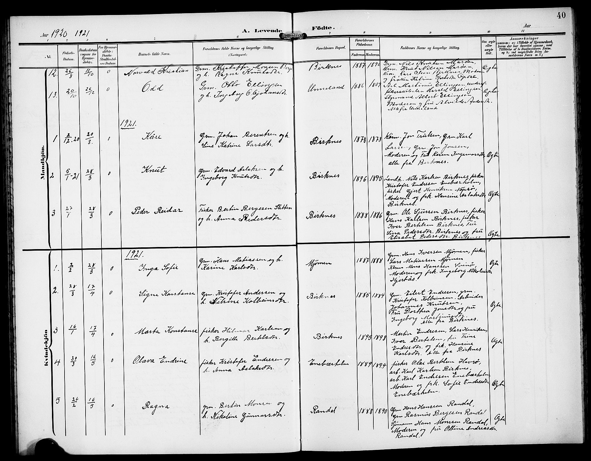 Gulen sokneprestembete, AV/SAB-A-80201/H/Hab/Habd/L0001: Parish register (copy) no. D 1, 1901-1924, p. 40