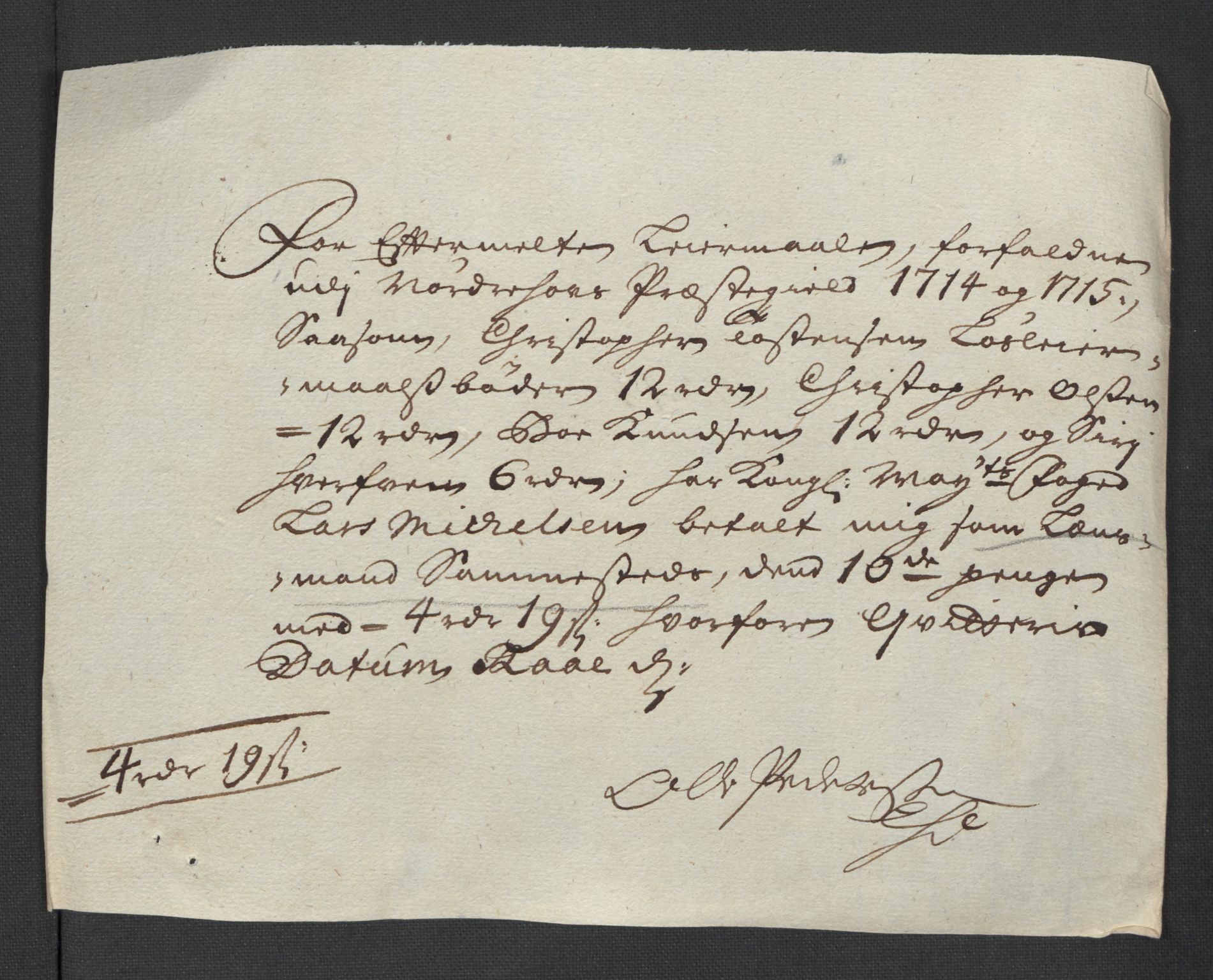 Rentekammeret inntil 1814, Reviderte regnskaper, Fogderegnskap, AV/RA-EA-4092/R23/L1473: Fogderegnskap Ringerike og Hallingdal, 1715, p. 264