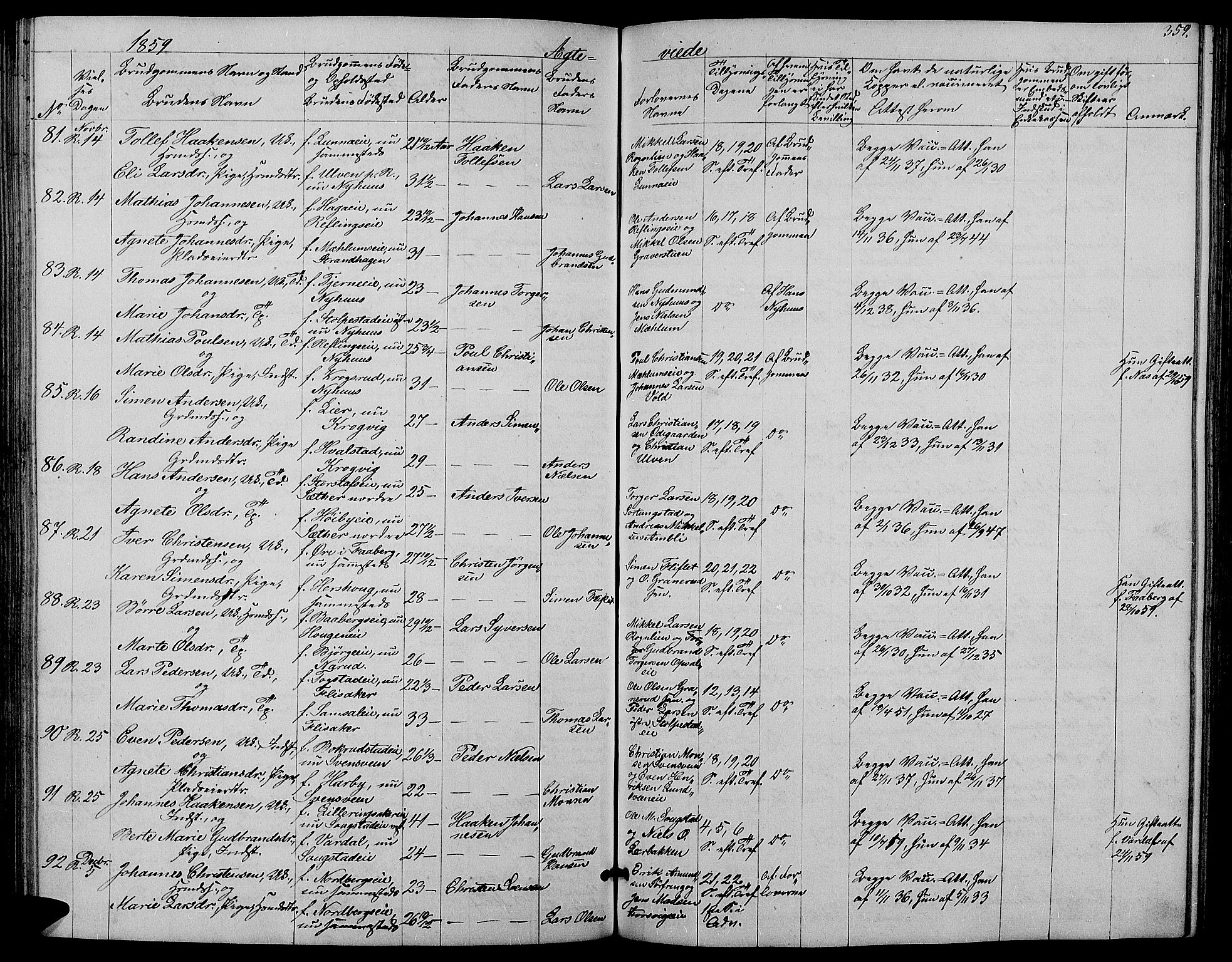 Ringsaker prestekontor, AV/SAH-PREST-014/L/La/L0006: Parish register (copy) no. 6, 1851-1860, p. 359