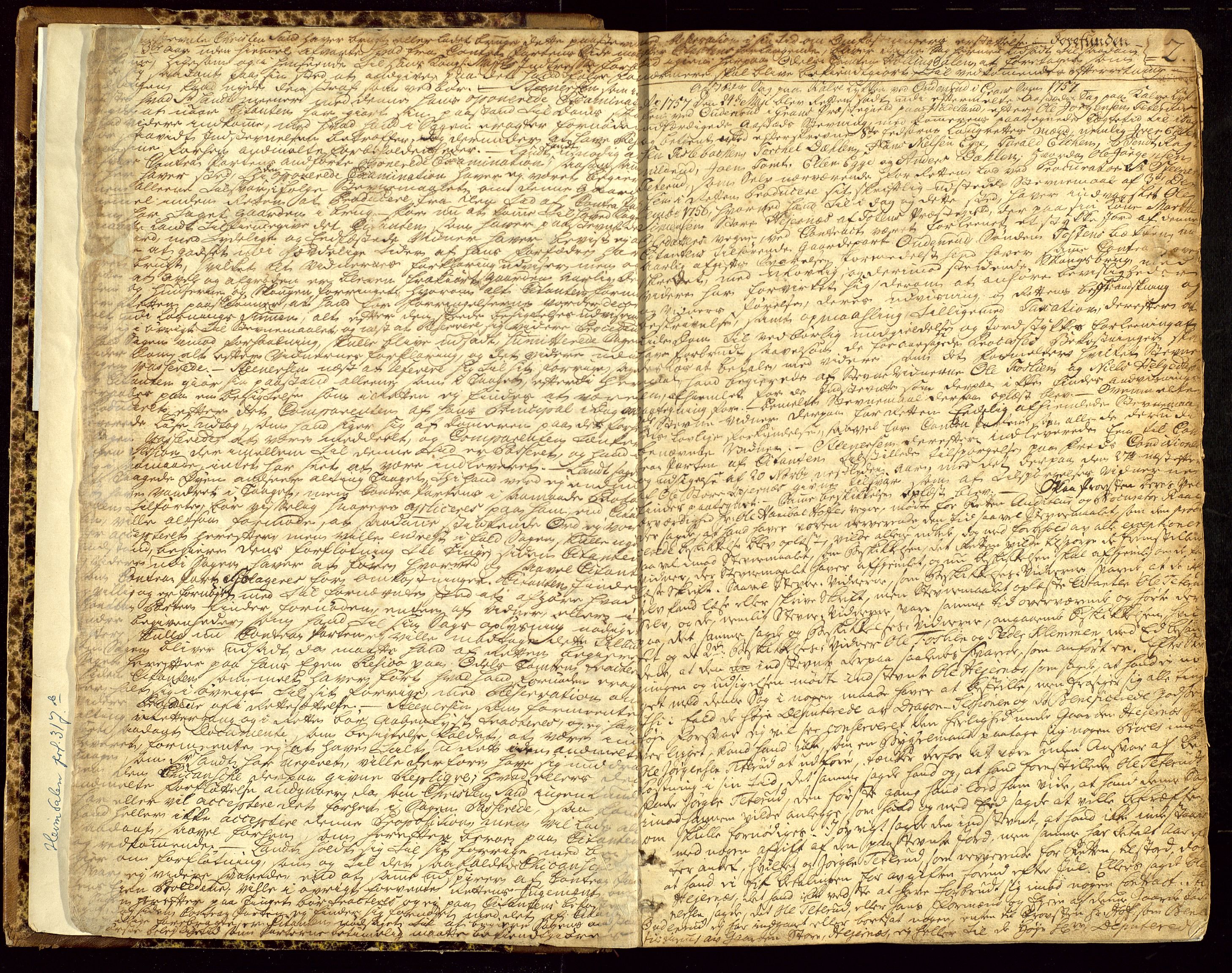 Hadeland, Land og Valdres sorenskriveri, SAH/TING-028/G/Gc/L0001: Ekstrarettsprotokoll, 1757-1764, p. 1b-2a