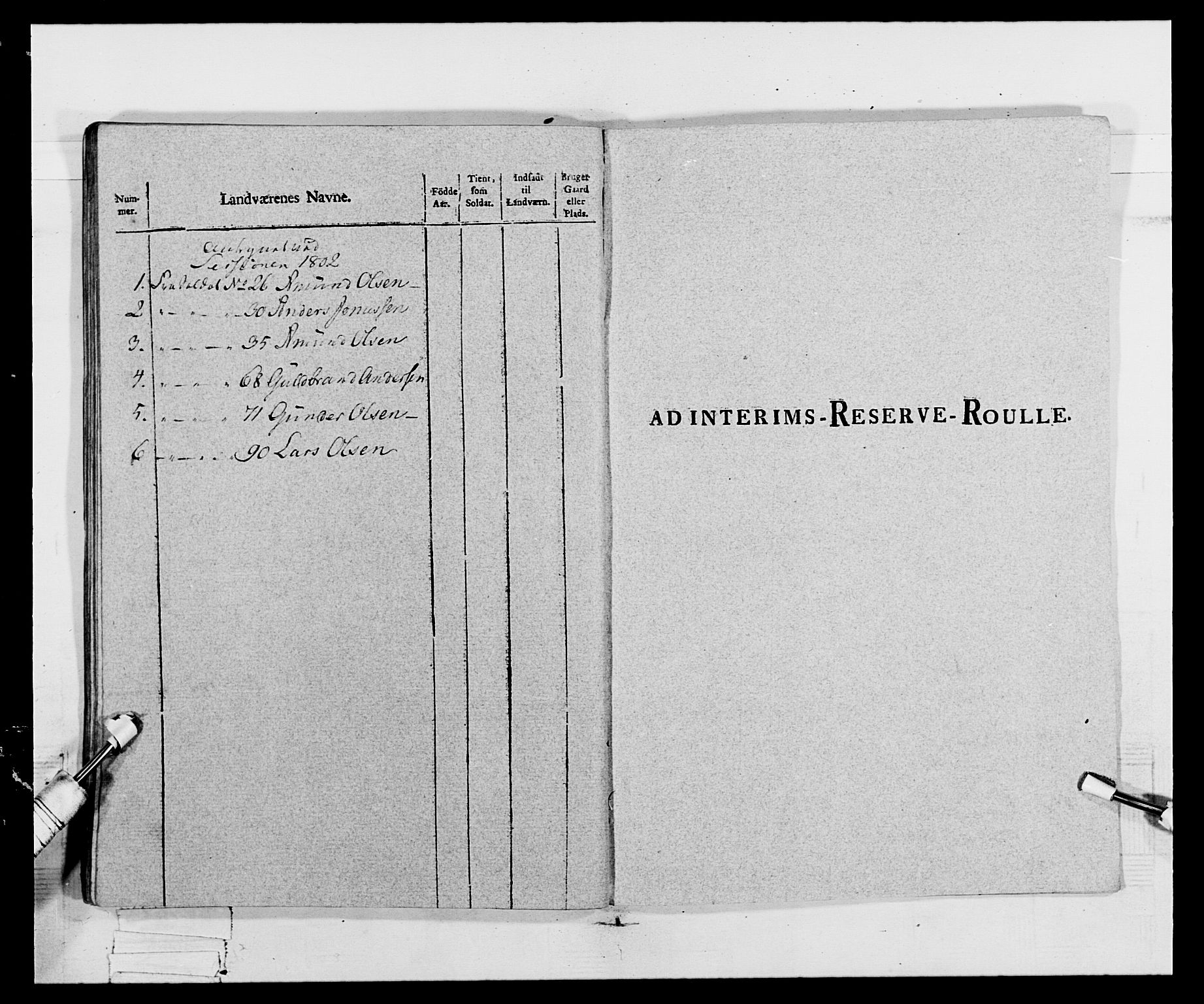 Generalitets- og kommissariatskollegiet, Det kongelige norske kommissariatskollegium, AV/RA-EA-5420/E/Eh/L0068: Opplandske nasjonale infanteriregiment, 1802-1805, p. 243