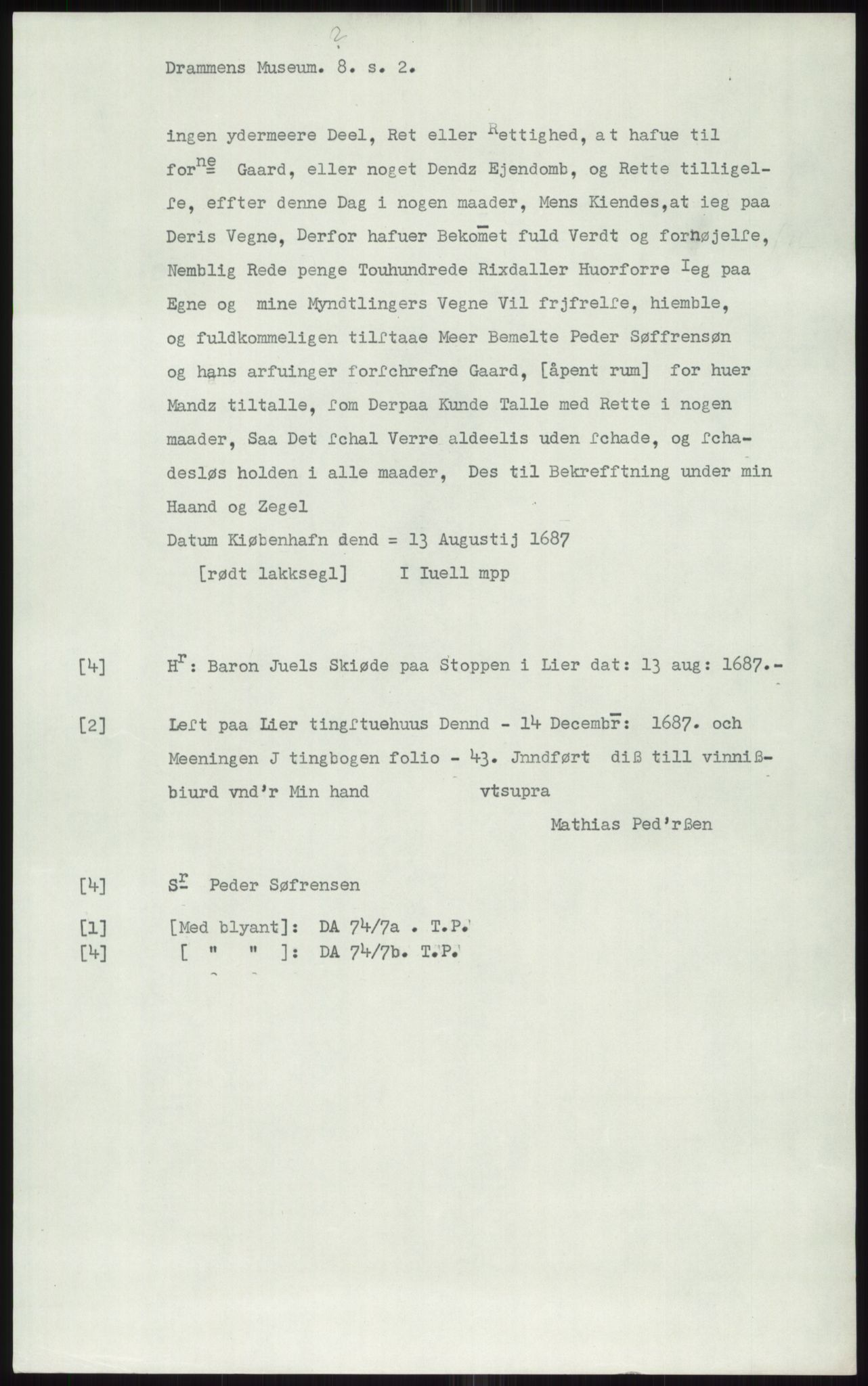 Samlinger til kildeutgivelse, Diplomavskriftsamlingen, AV/RA-EA-4053/H/Ha, p. 1663