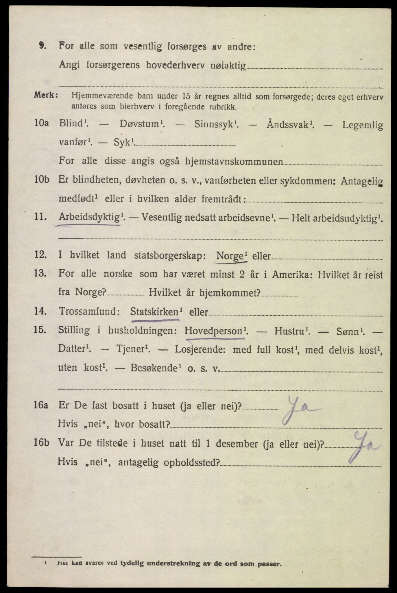 SAK, 1920 census for Søgne, 1920, p. 2182