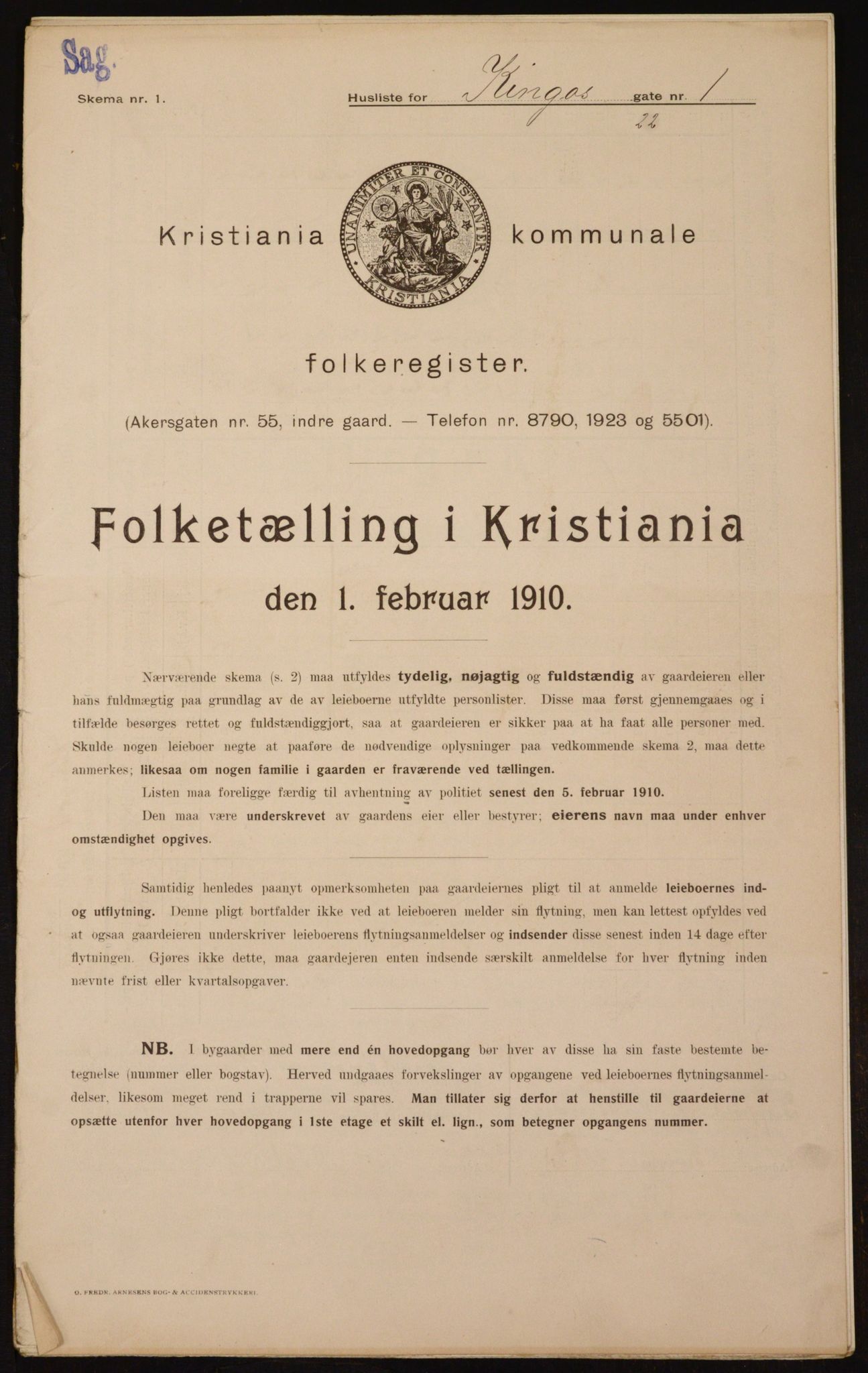 OBA, Municipal Census 1910 for Kristiania, 1910, p. 47987