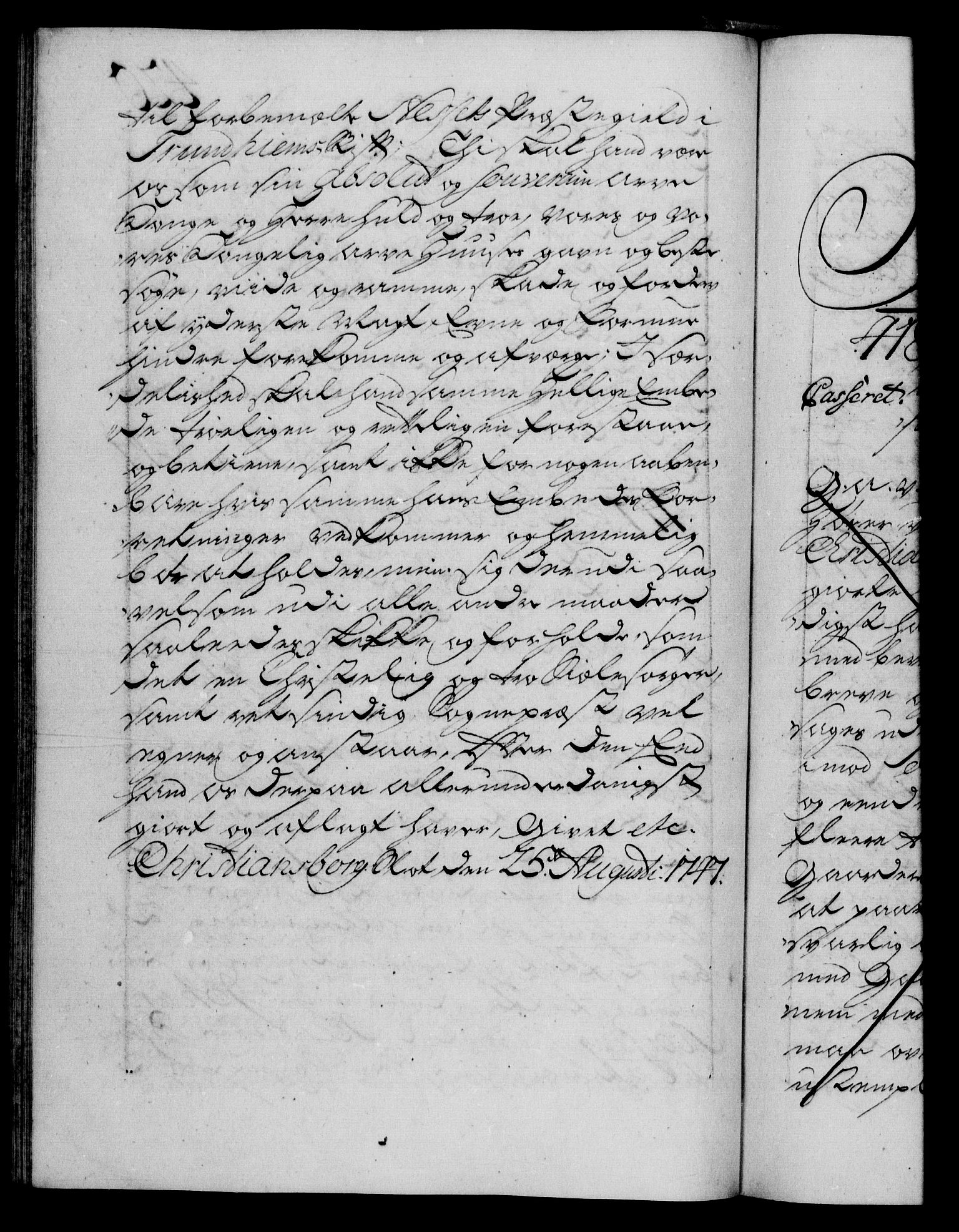 Danske Kanselli 1572-1799, AV/RA-EA-3023/F/Fc/Fca/Fcaa/L0035: Norske registre, 1746-1748, p. 420b