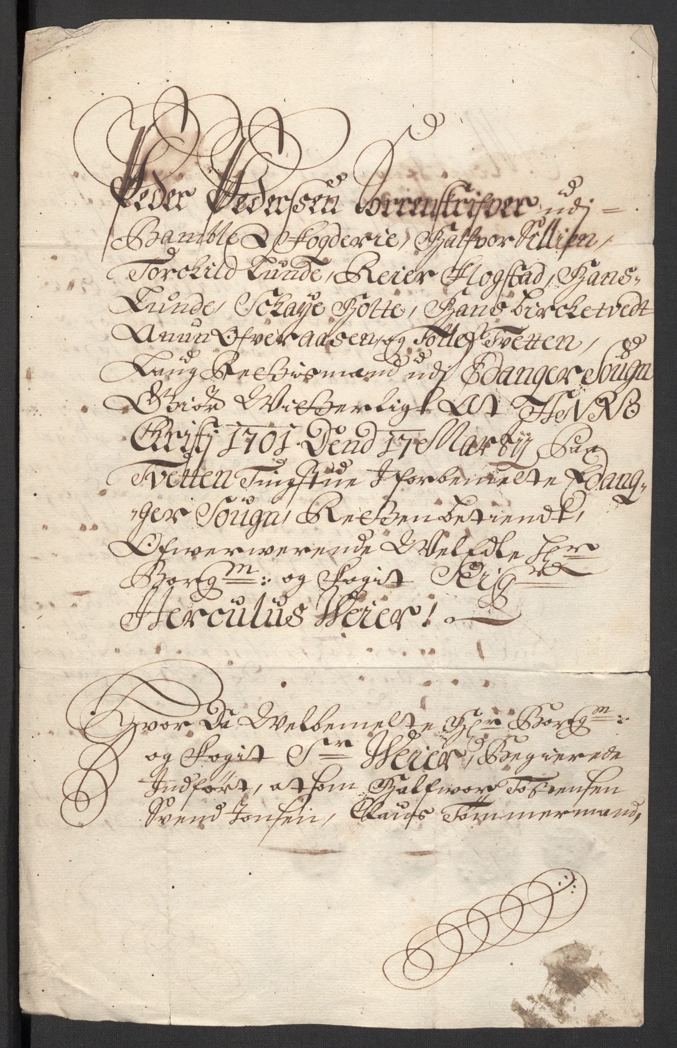 Rentekammeret inntil 1814, Reviderte regnskaper, Fogderegnskap, RA/EA-4092/R36/L2104: Fogderegnskap Øvre og Nedre Telemark og Bamble, 1700, p. 528