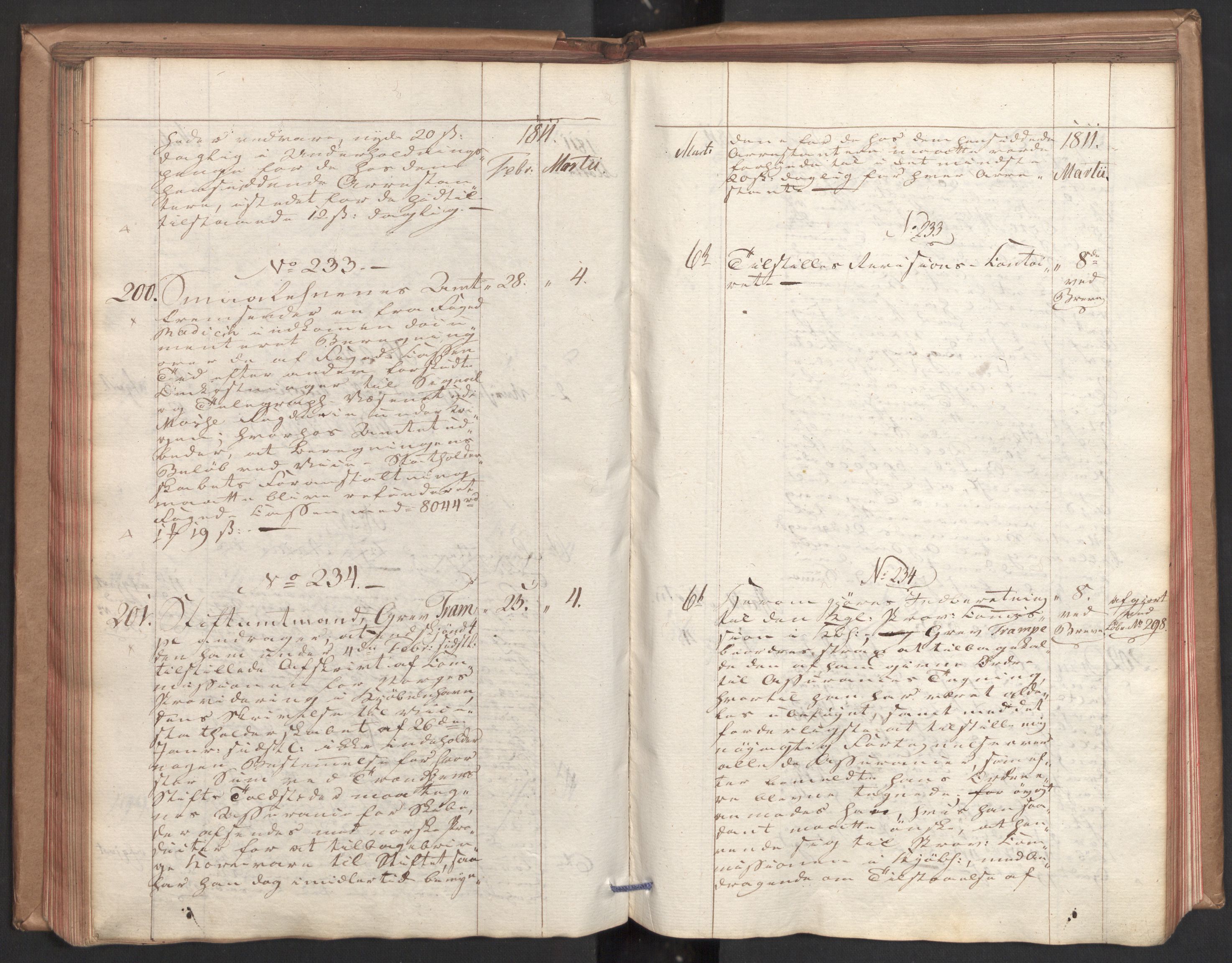 Stattholderembetet 1810-1814, 2. kontor (Kontor B), AV/RA-EA-5432/Ab/L0001: Referatprotokoll,  j.nr. 1-290,  l.nr. 1-347, 1810-1811