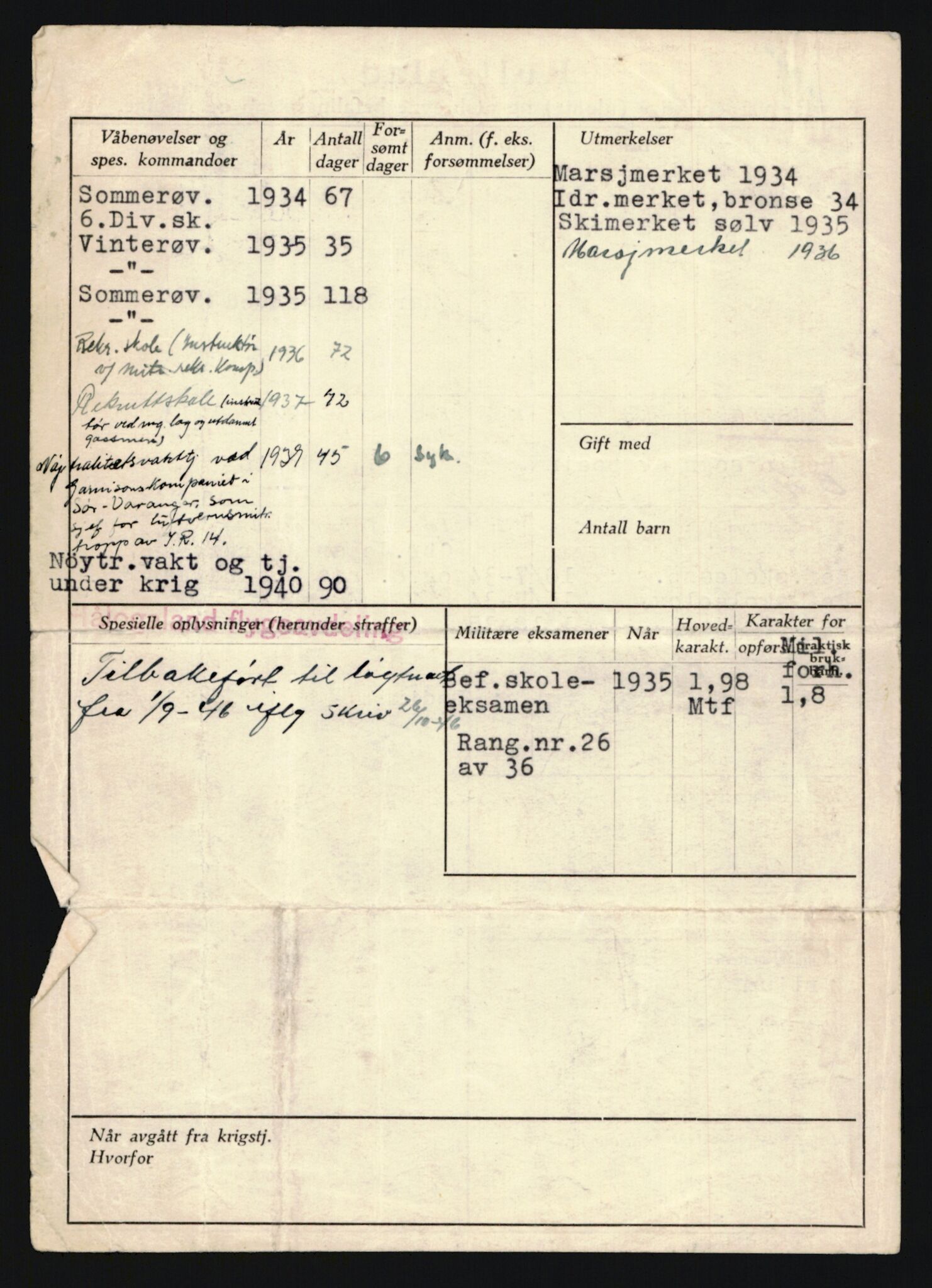 Forsvaret, Sør-Hålogaland landforsvar, AV/RA-RAFA-2552/P/Pa/L0302: Personellmapper for slettet personell, yrkesbefal og vernepliktig befal, født 1913-1916, 1932-1976, p. 136