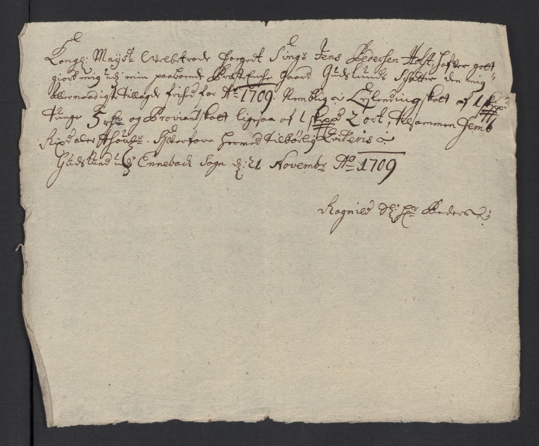 Rentekammeret inntil 1814, Reviderte regnskaper, Fogderegnskap, AV/RA-EA-4092/R11/L0591: Fogderegnskap Nedre Romerike, 1708-1709, p. 325