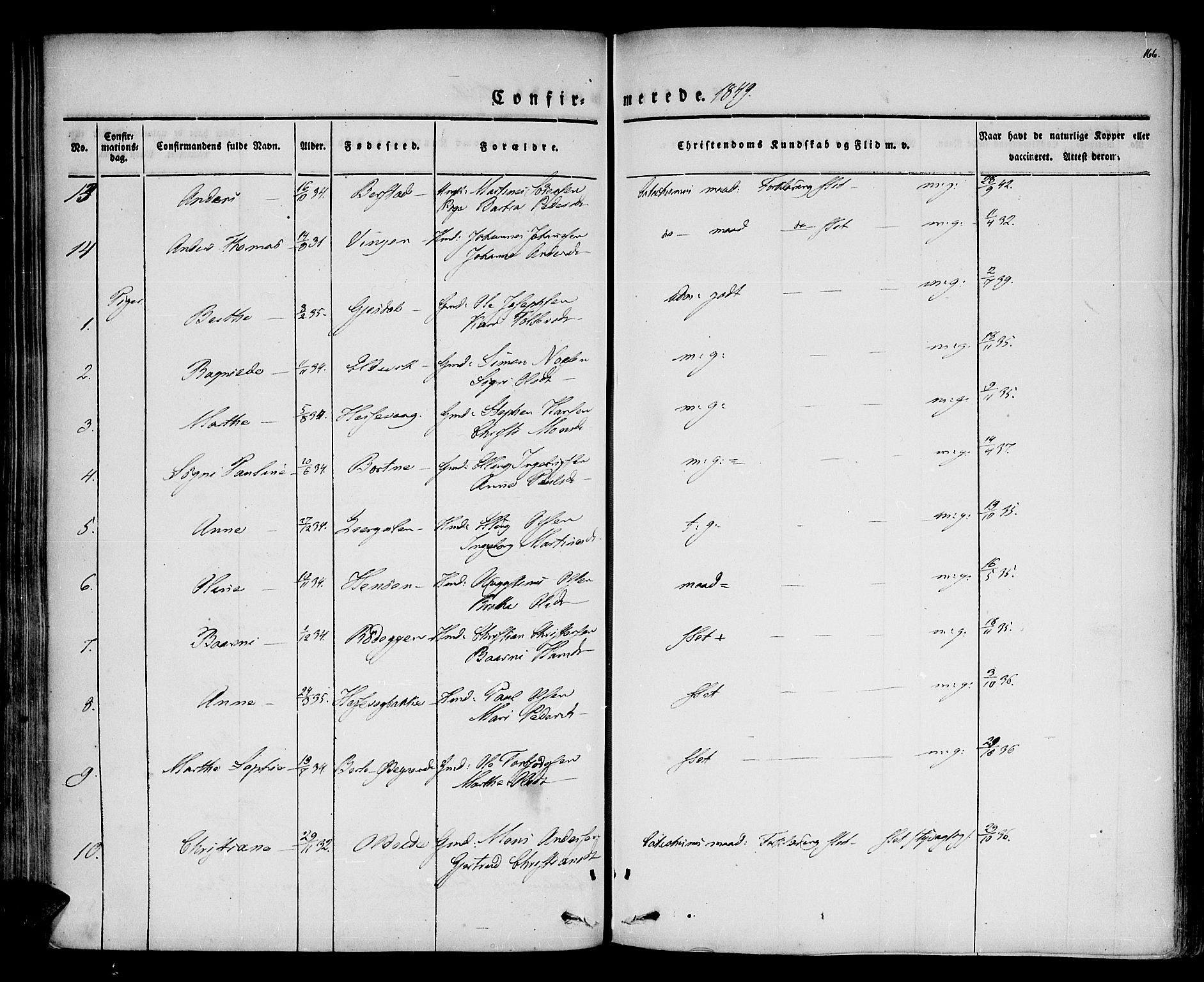 Davik sokneprestembete, AV/SAB-A-79701/H/Haa/Haaa/L0004: Parish register (official) no. A 4, 1830-1849, p. 166