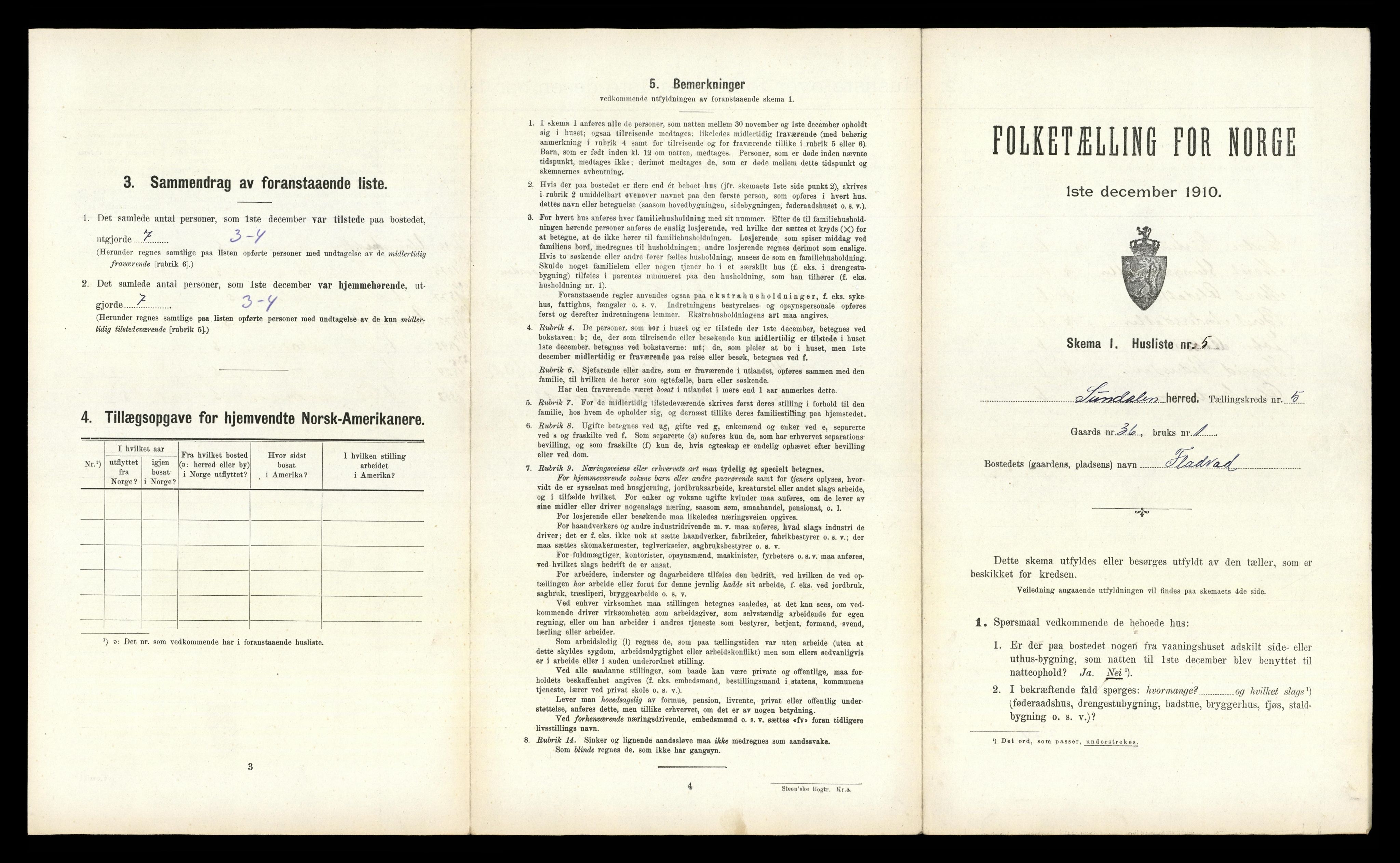 RA, 1910 census for Sunndal, 1910, p. 345