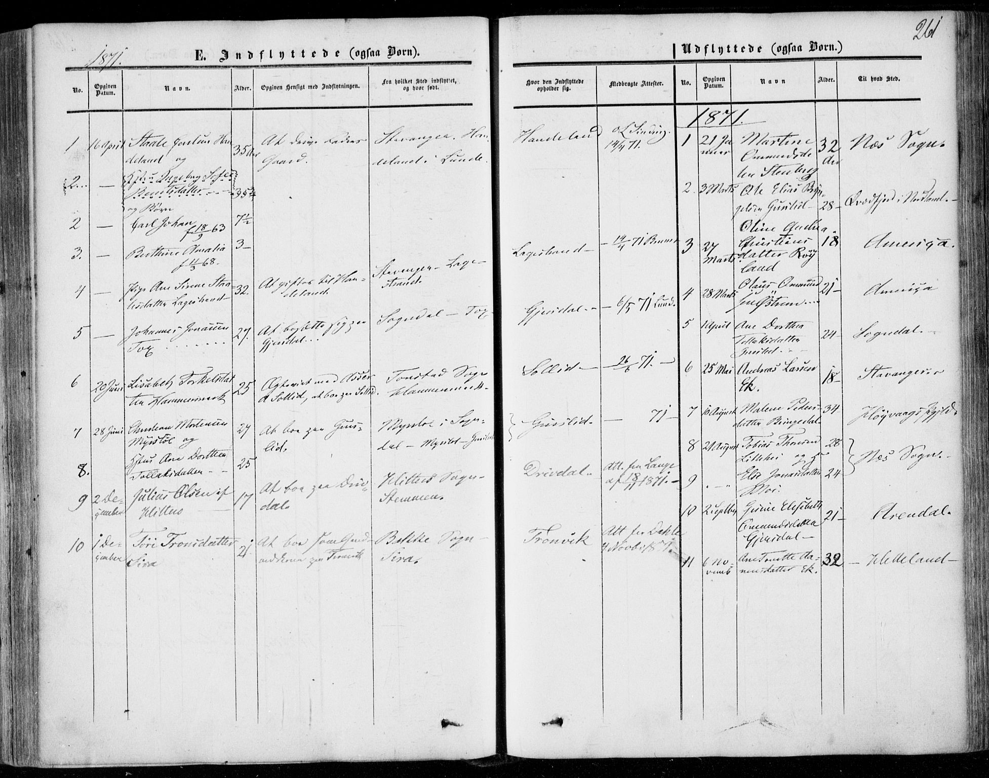 Lund sokneprestkontor, AV/SAST-A-101809/S06/L0009: Parish register (official) no. A 8, 1853-1877, p. 261