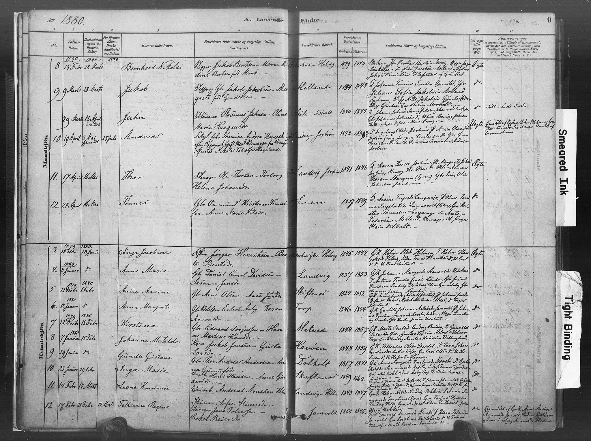 Hommedal sokneprestkontor, AV/SAK-1111-0023/F/Fa/Fab/L0006: Parish register (official) no. A 6, 1878-1897, p. 9