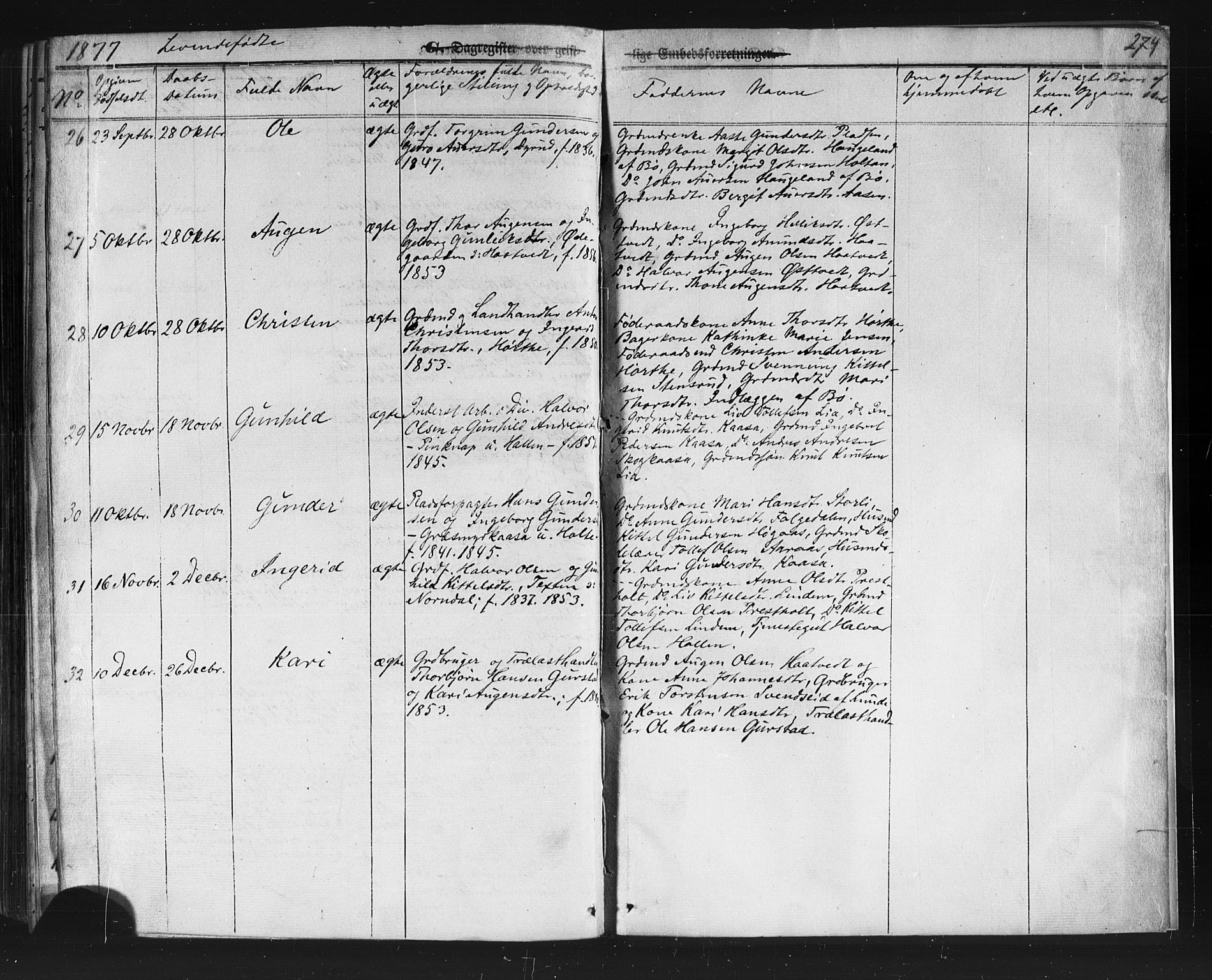 Sauherad kirkebøker, AV/SAKO-A-298/F/Fb/L0001: Parish register (official) no. II 1, 1851-1877, p. 274