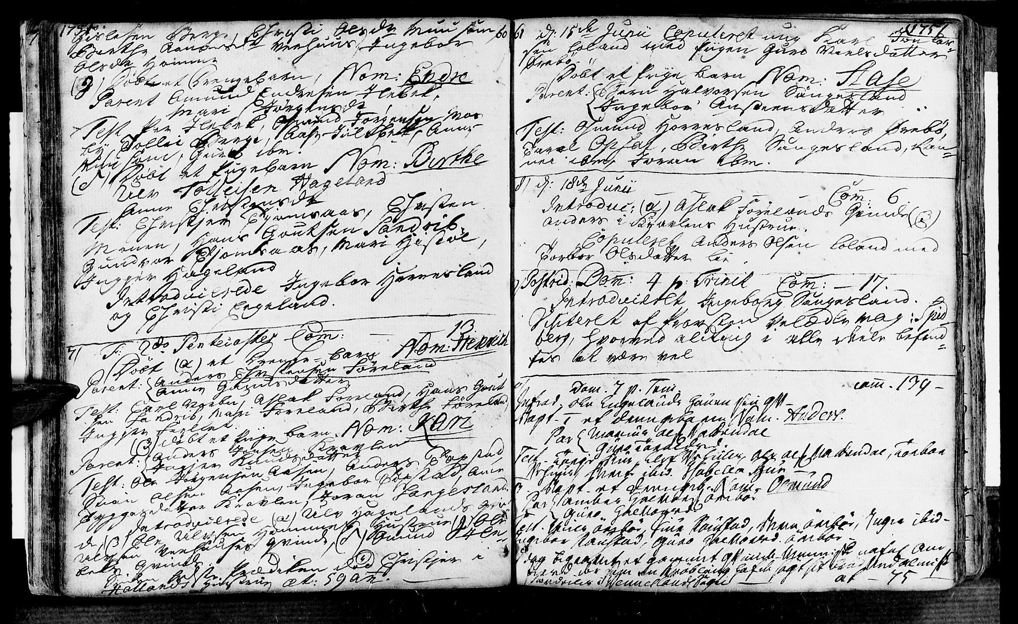 Vennesla sokneprestkontor, AV/SAK-1111-0045/Fa/Fac/L0001: Parish register (official) no. A 1, 1743-1784, p. 60-61