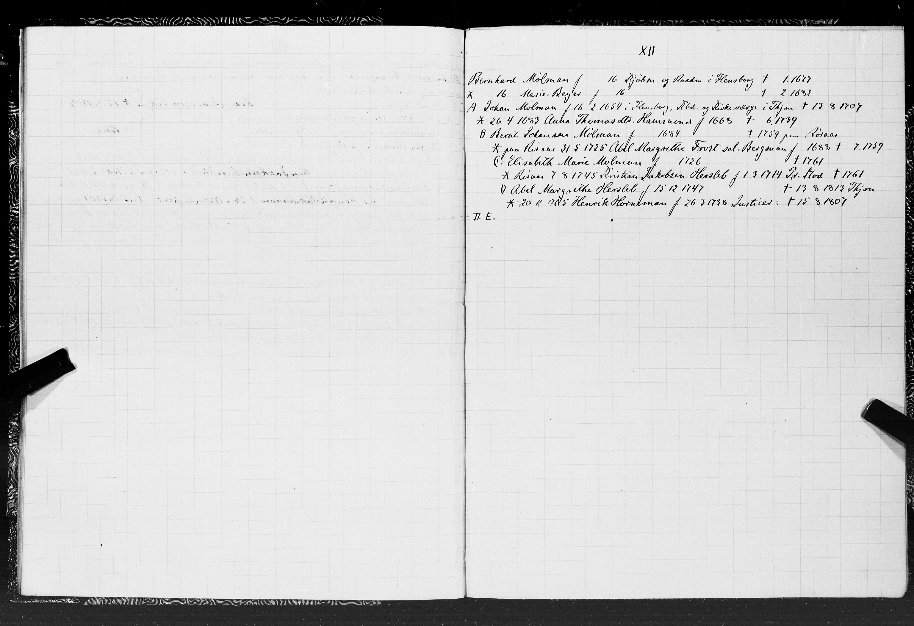 Hornemans samlinger, SAT/PA-X/A/L0014: Jakob Hersleb Hornemans forfedre, 1600-1886