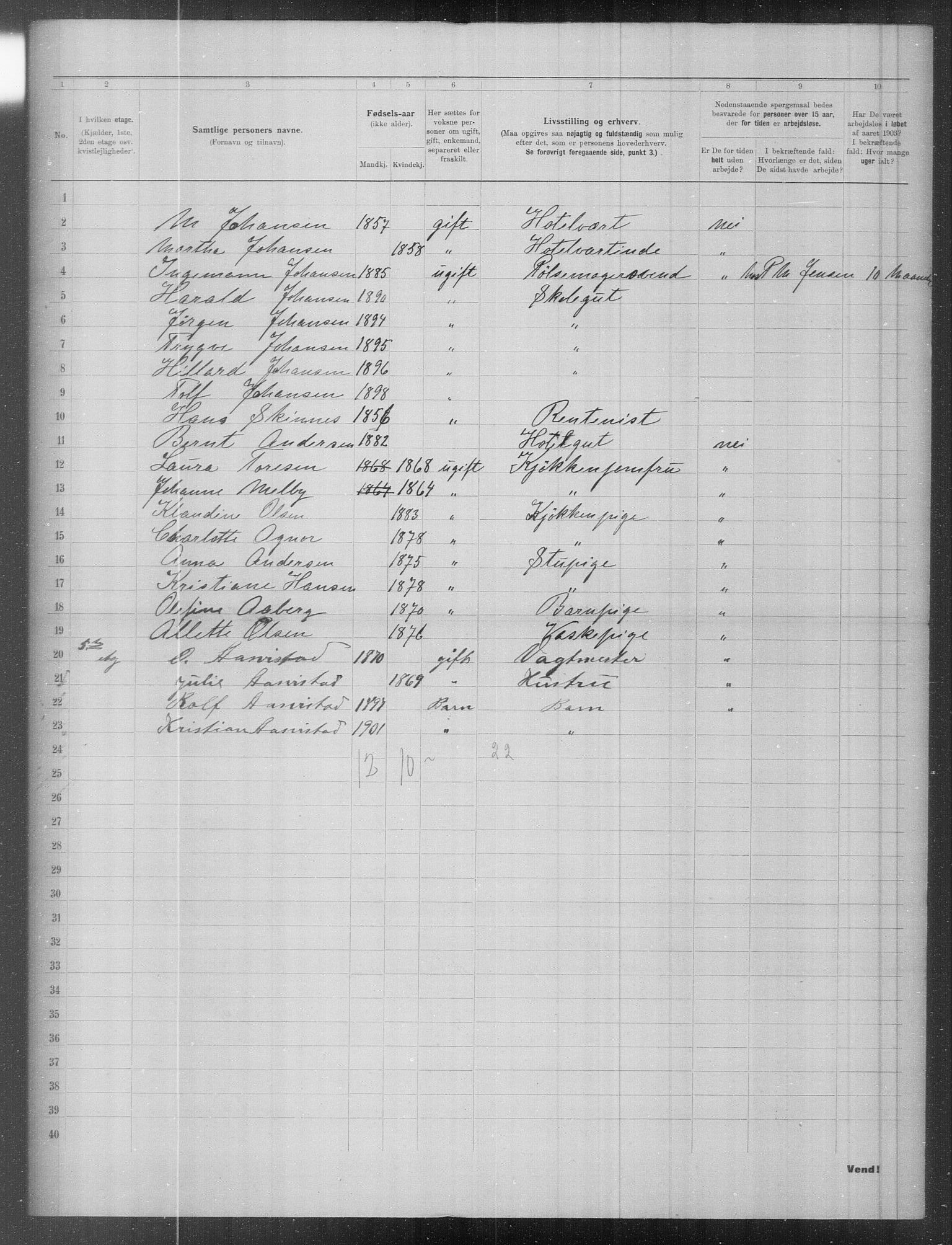 OBA, Municipal Census 1903 for Kristiania, 1903, p. 9559