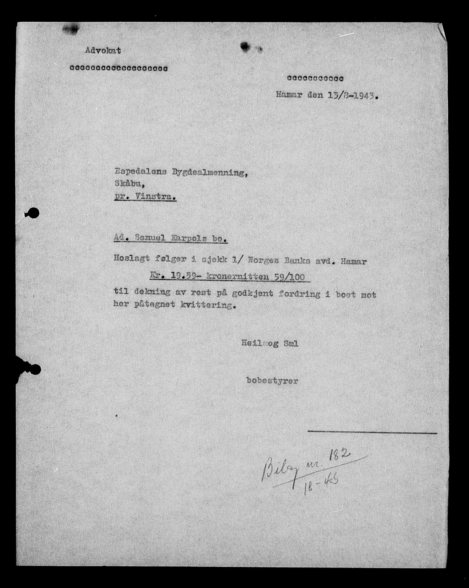 Justisdepartementet, Tilbakeføringskontoret for inndratte formuer, AV/RA-S-1564/H/Hc/Hcc/L0949: --, 1945-1947, p. 530