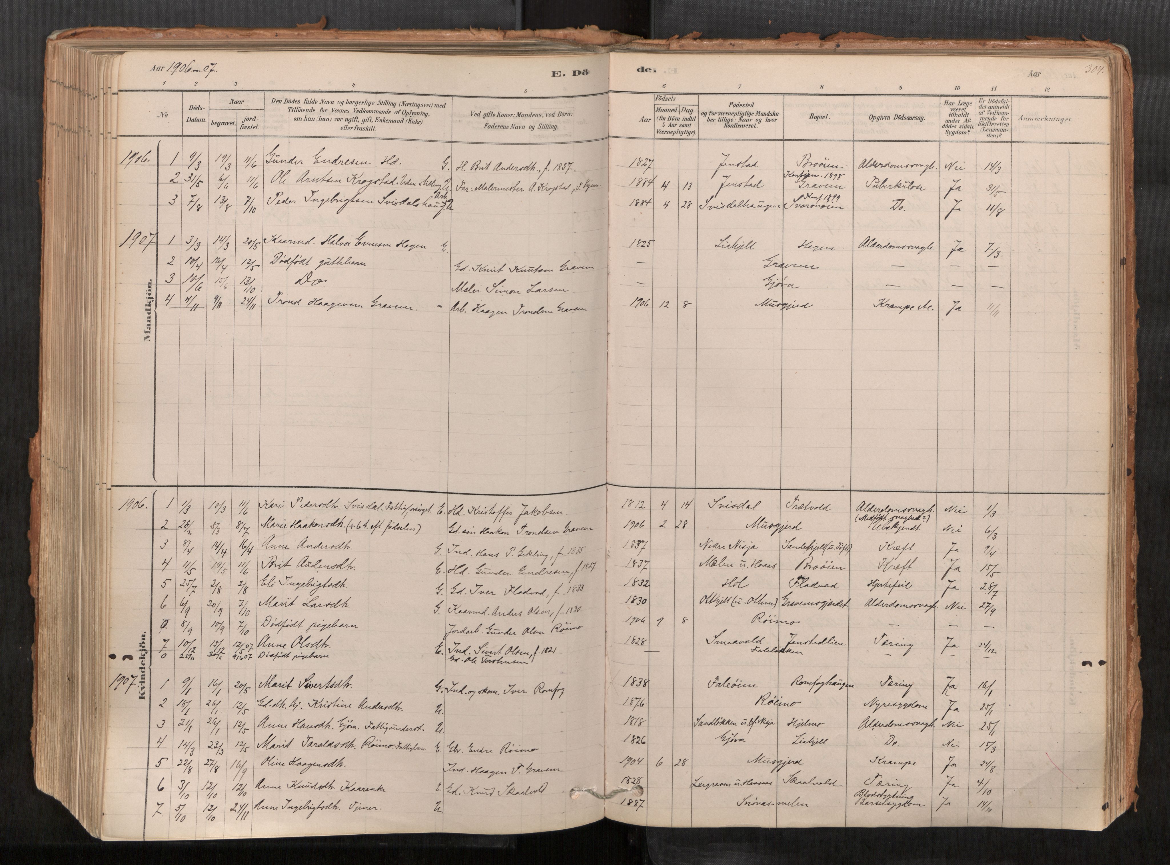 Sunndal sokneprestkontor, AV/SAT-A-1085/1/I/I1/I1a/L0001: Parish register (official) no. 1, 1877-1914, p. 304