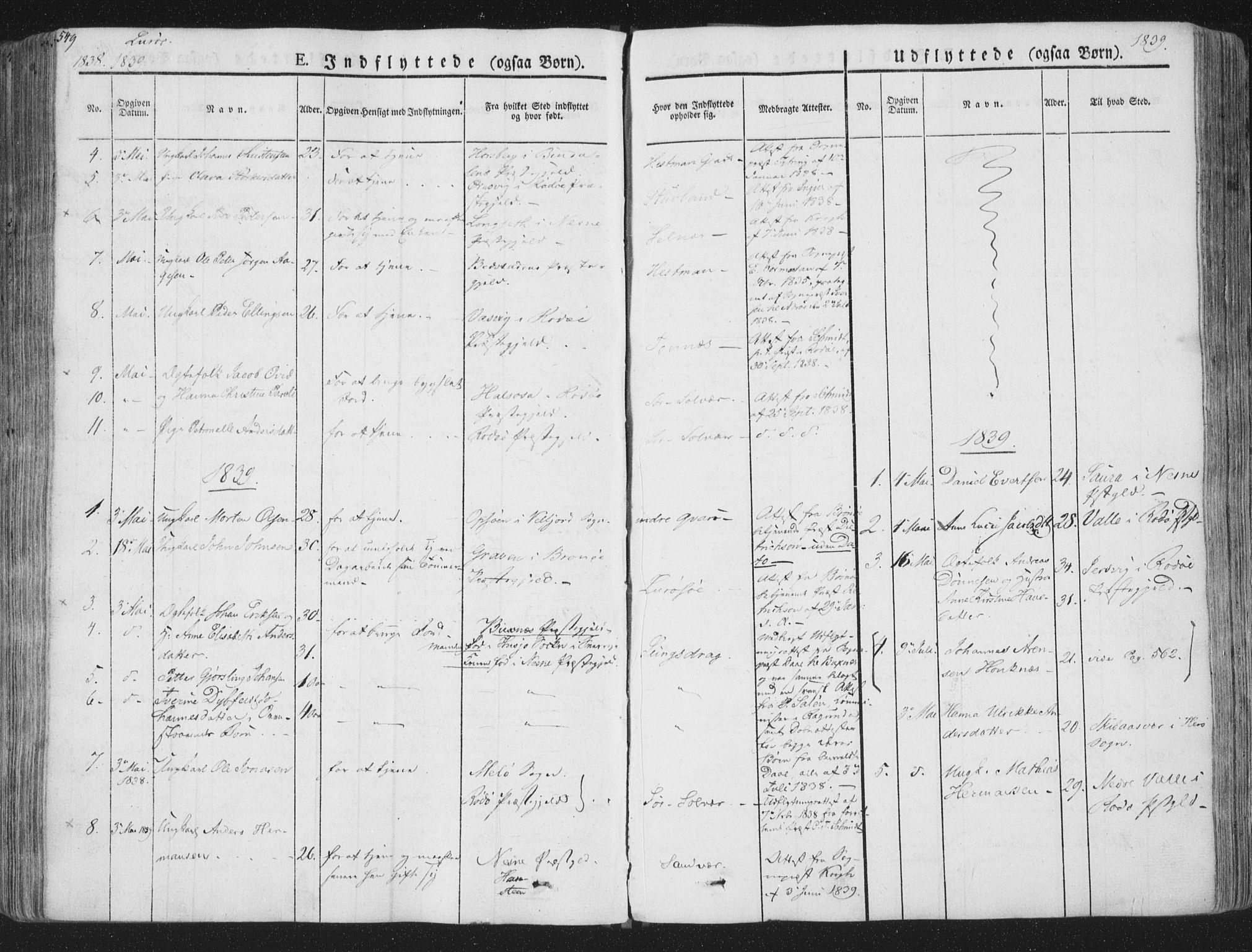 Ministerialprotokoller, klokkerbøker og fødselsregistre - Nordland, AV/SAT-A-1459/839/L0566: Parish register (official) no. 839A03, 1825-1862, p. 549