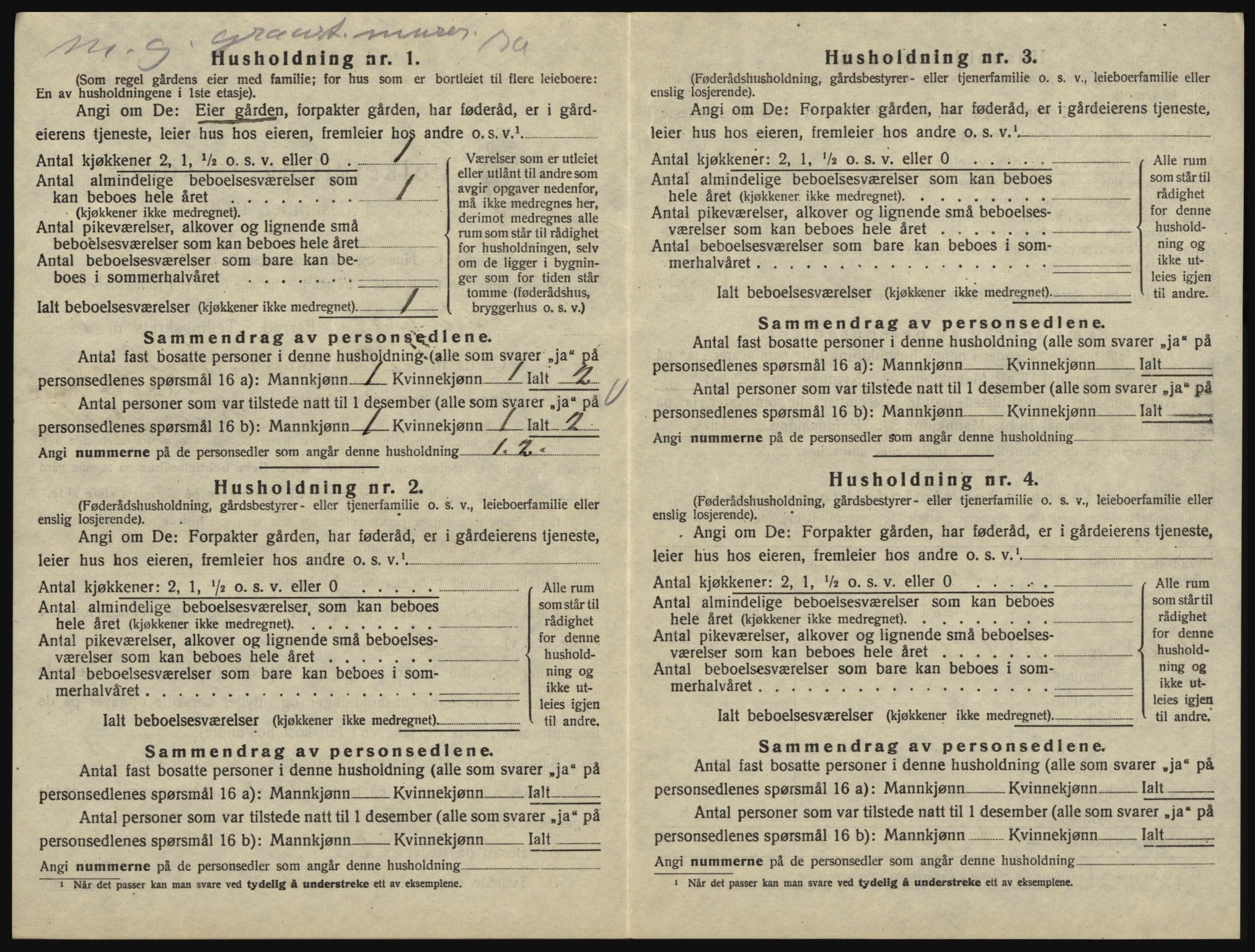 SAO, 1920 census for Eidsberg, 1920, p. 1364