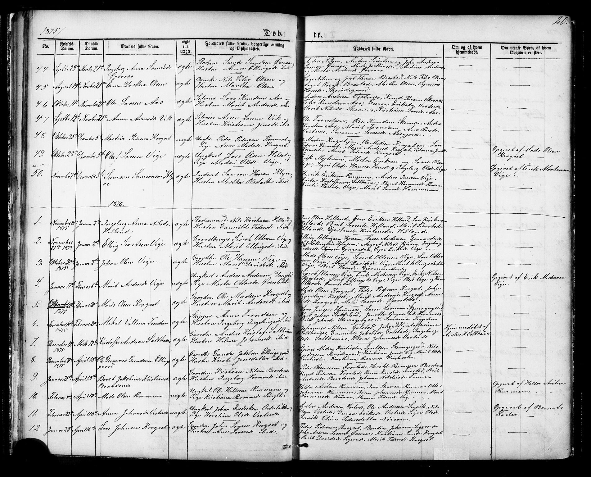 Ministerialprotokoller, klokkerbøker og fødselsregistre - Møre og Romsdal, AV/SAT-A-1454/539/L0536: Parish register (copy) no. 539C02, 1867-1913, p. 20