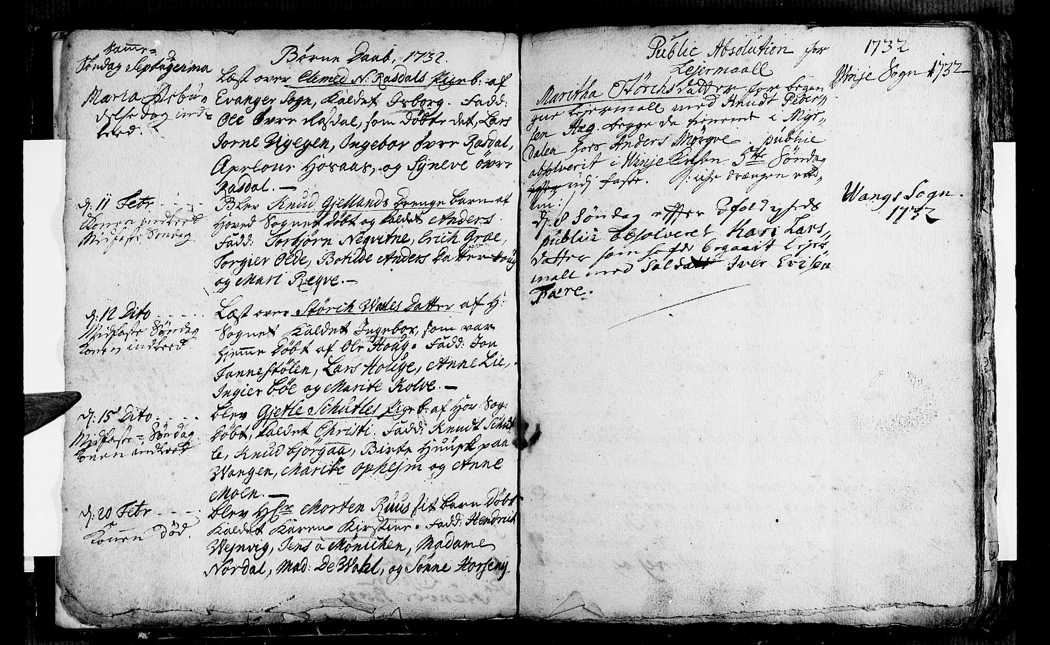 Voss sokneprestembete, AV/SAB-A-79001/H/Haa: Parish register (official) no. A 4, 1732-1736, p. 5