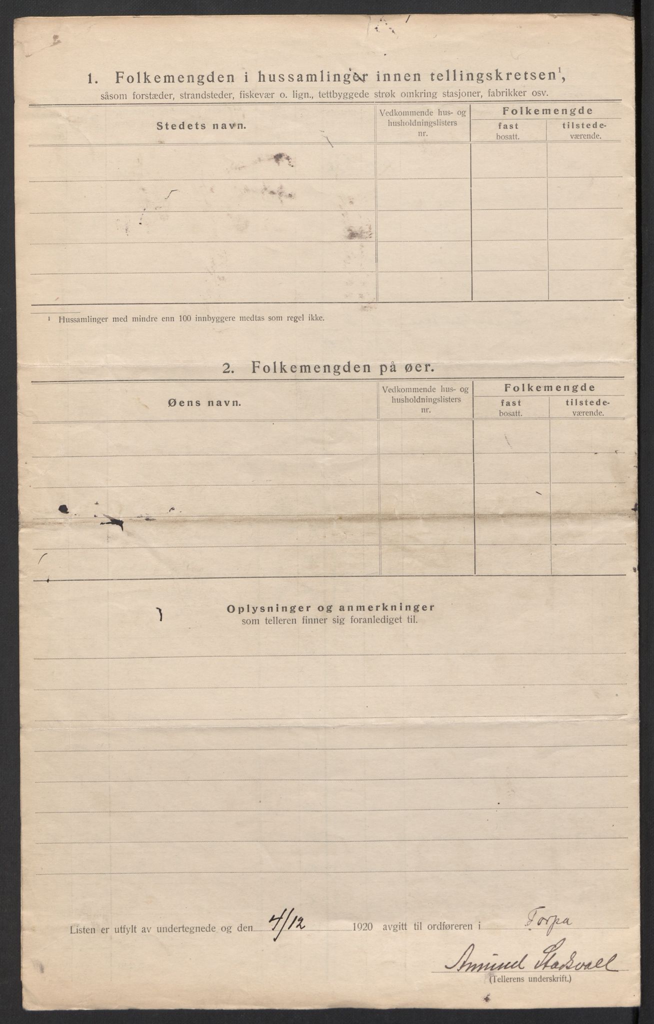 SAH, 1920 census for Torpa, 1920, p. 32